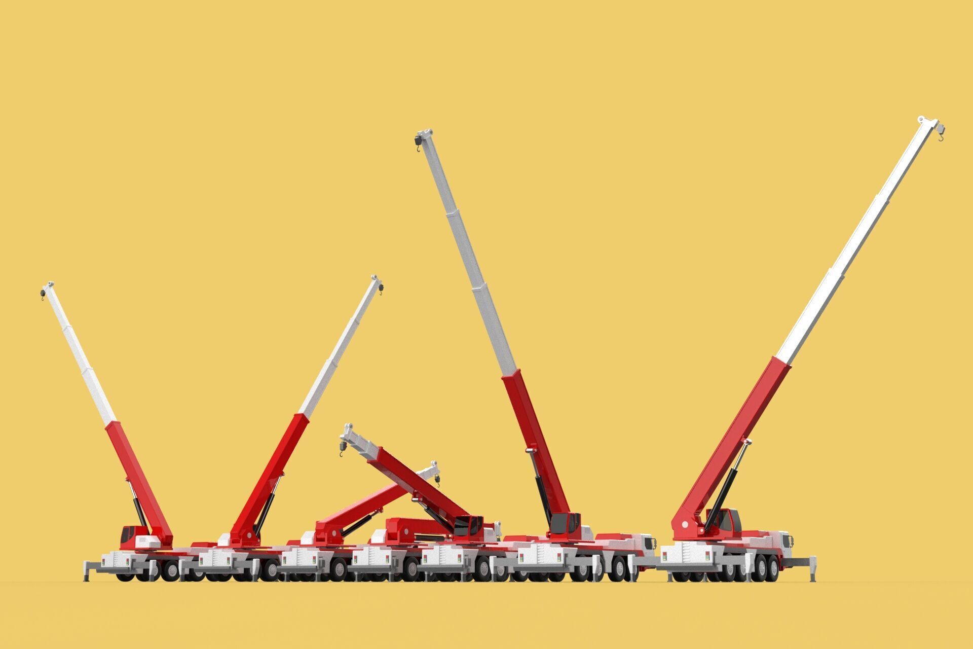 COMBINATION CONFIGURATION BOOM ARM JIB TRUCK MOBILE CRANE LTM 3D model_15