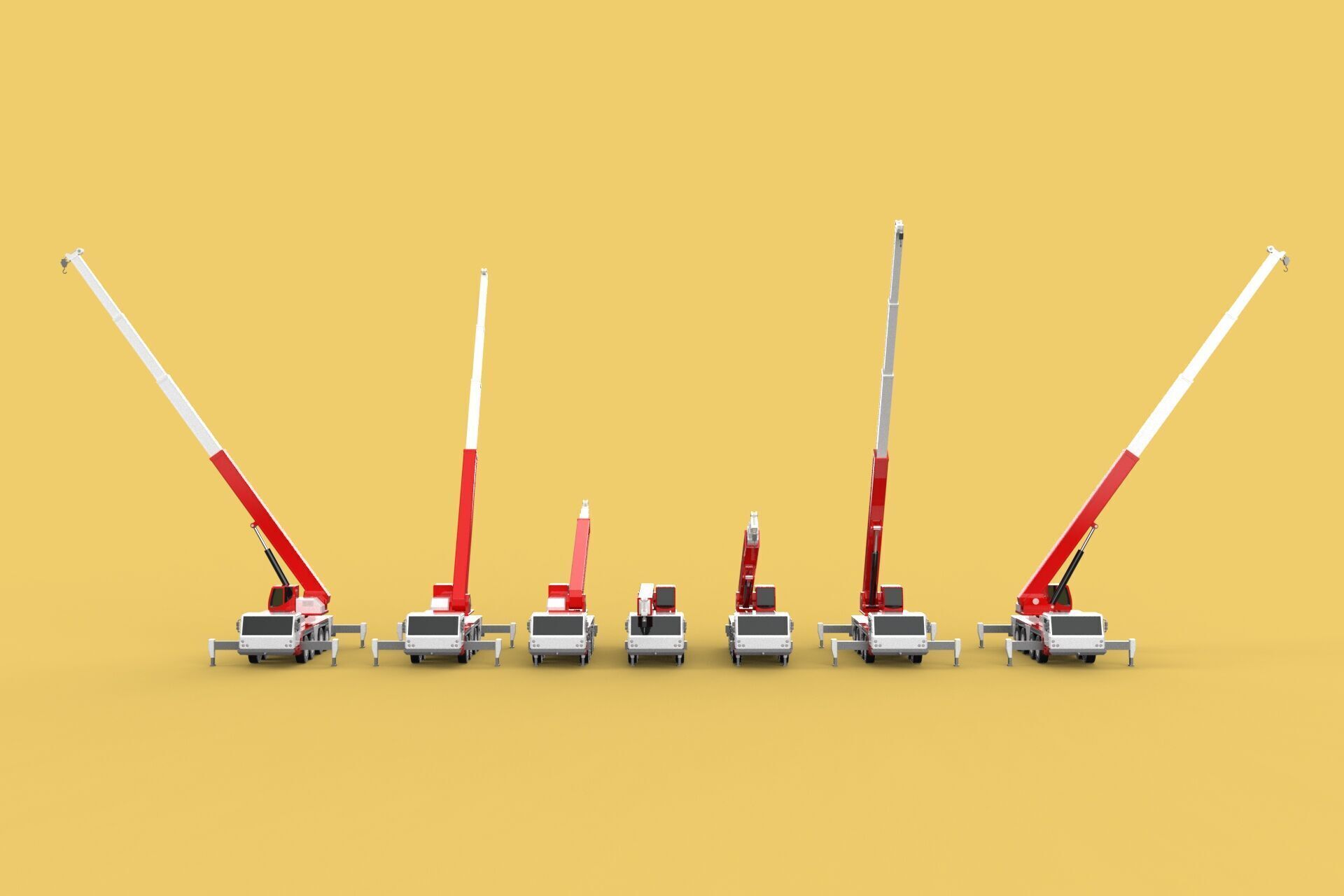 COMBINATION CONFIGURATION BOOM ARM JIB TRUCK MOBILE CRANE LTM 3D model_35