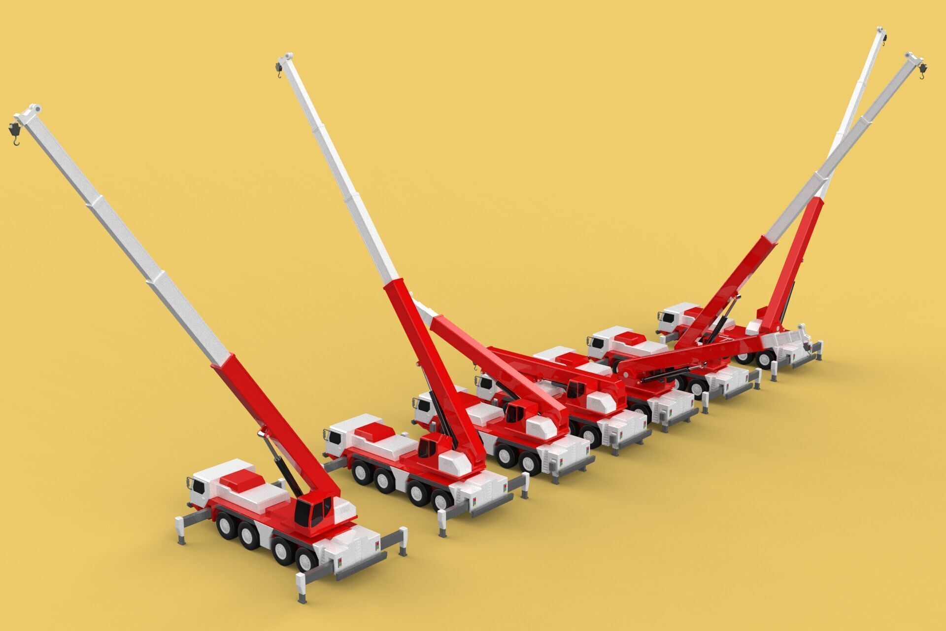 COMBINATION CONFIGURATION BOOM ARM JIB TRUCK MOBILE CRANE LTM 3D model_12