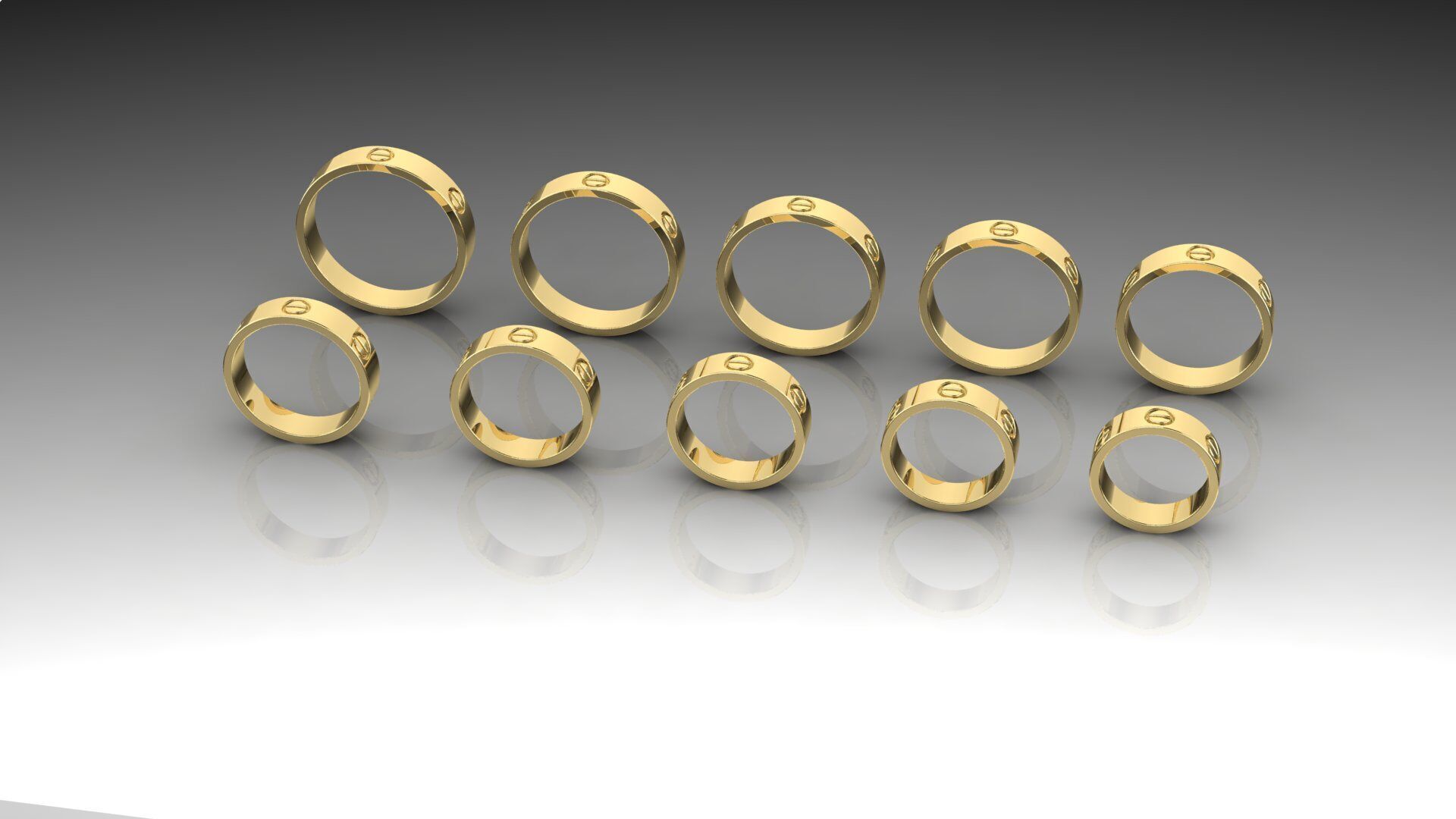 rings love 3D print model_4