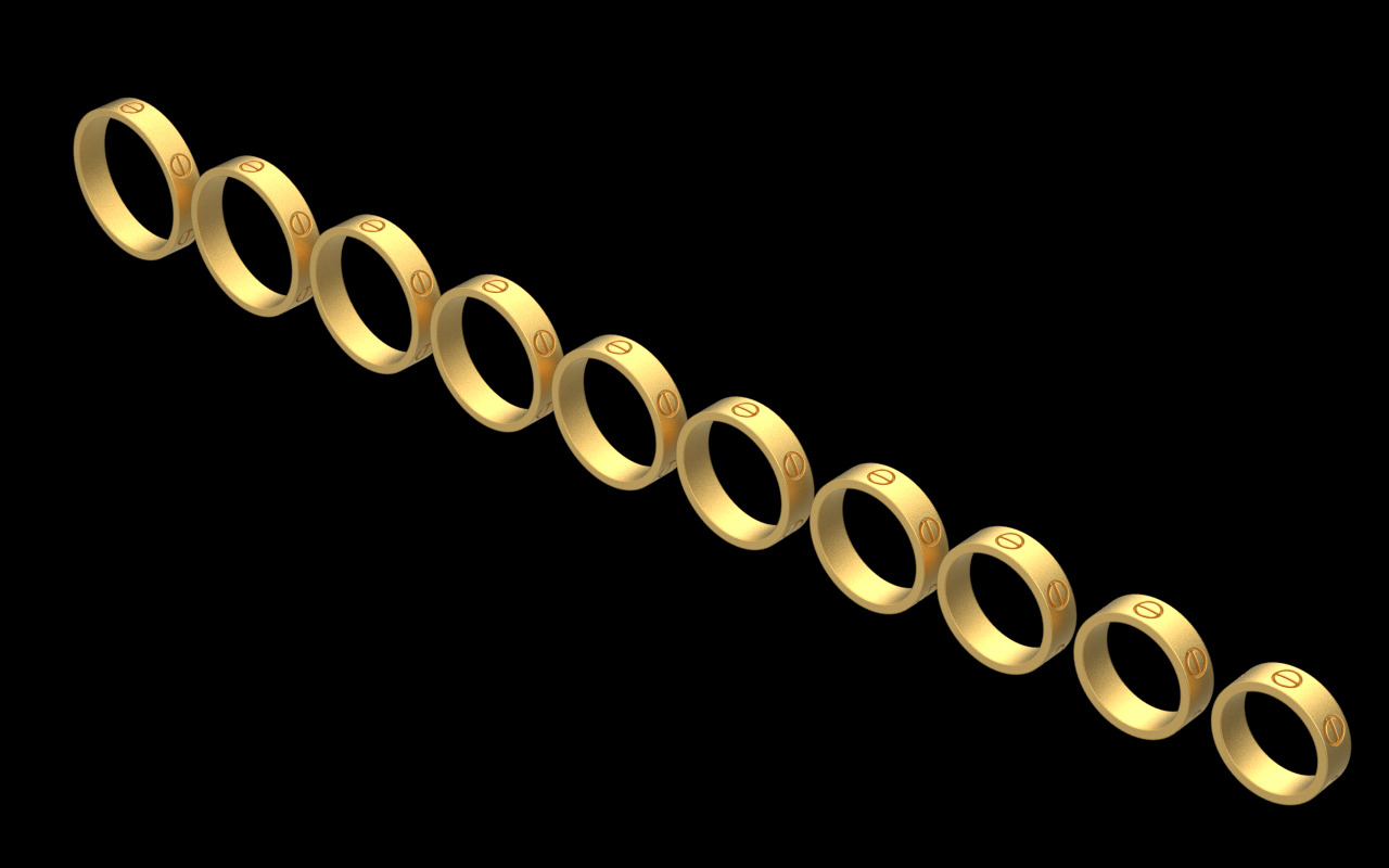 rings love 3D print model_6