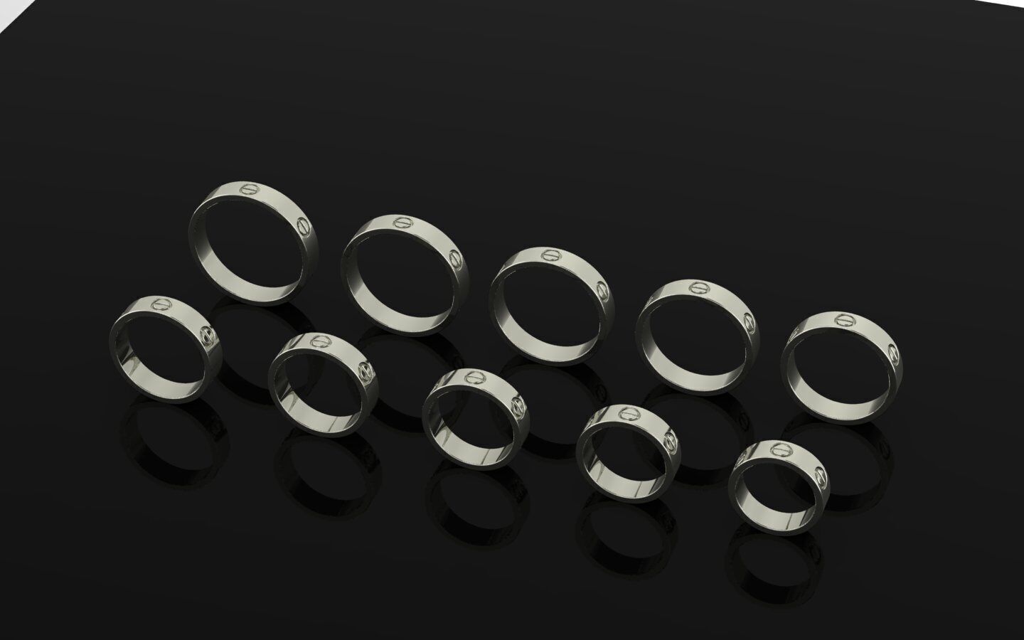 rings love 3D print model_3