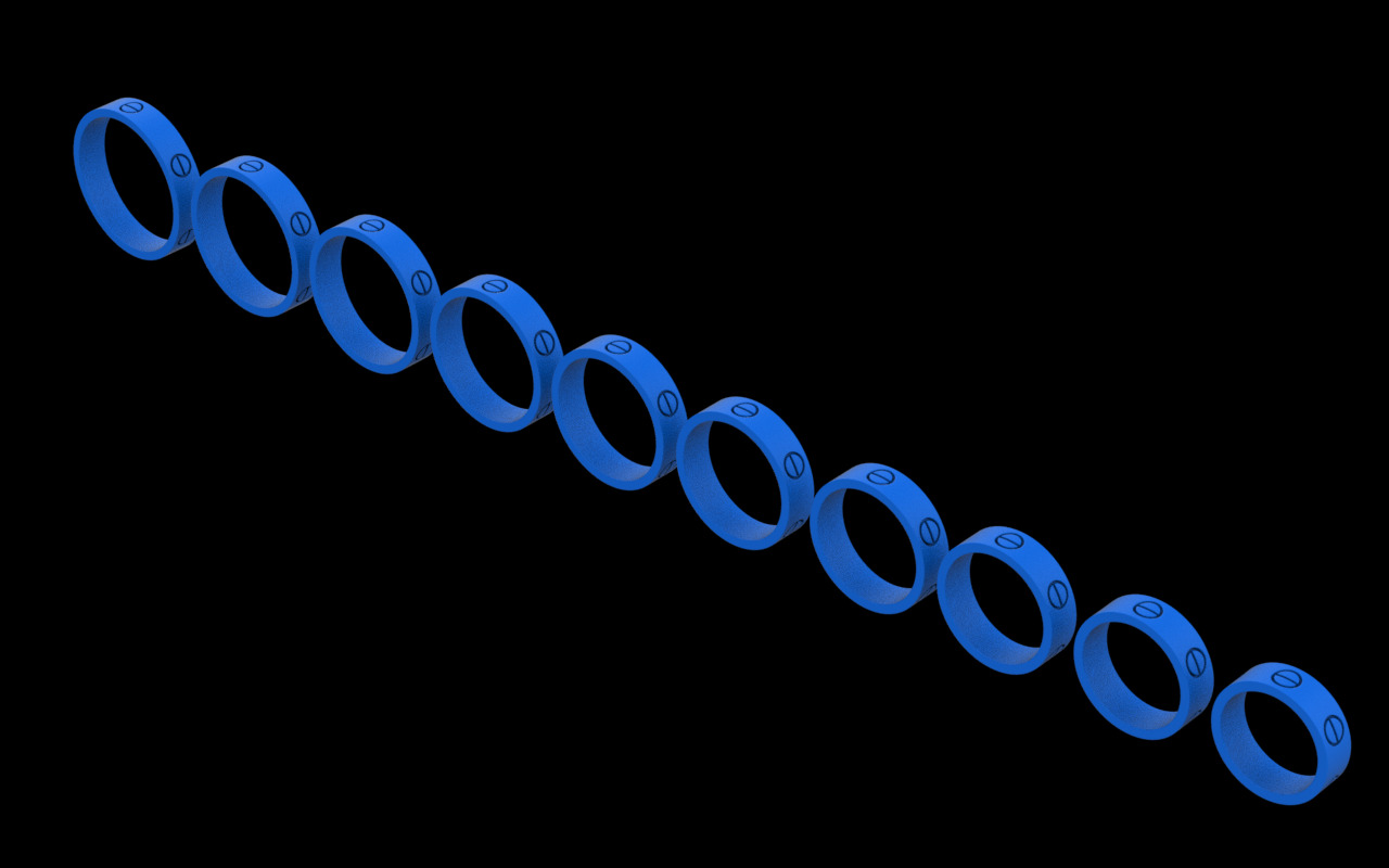 rings love 3D print model_5