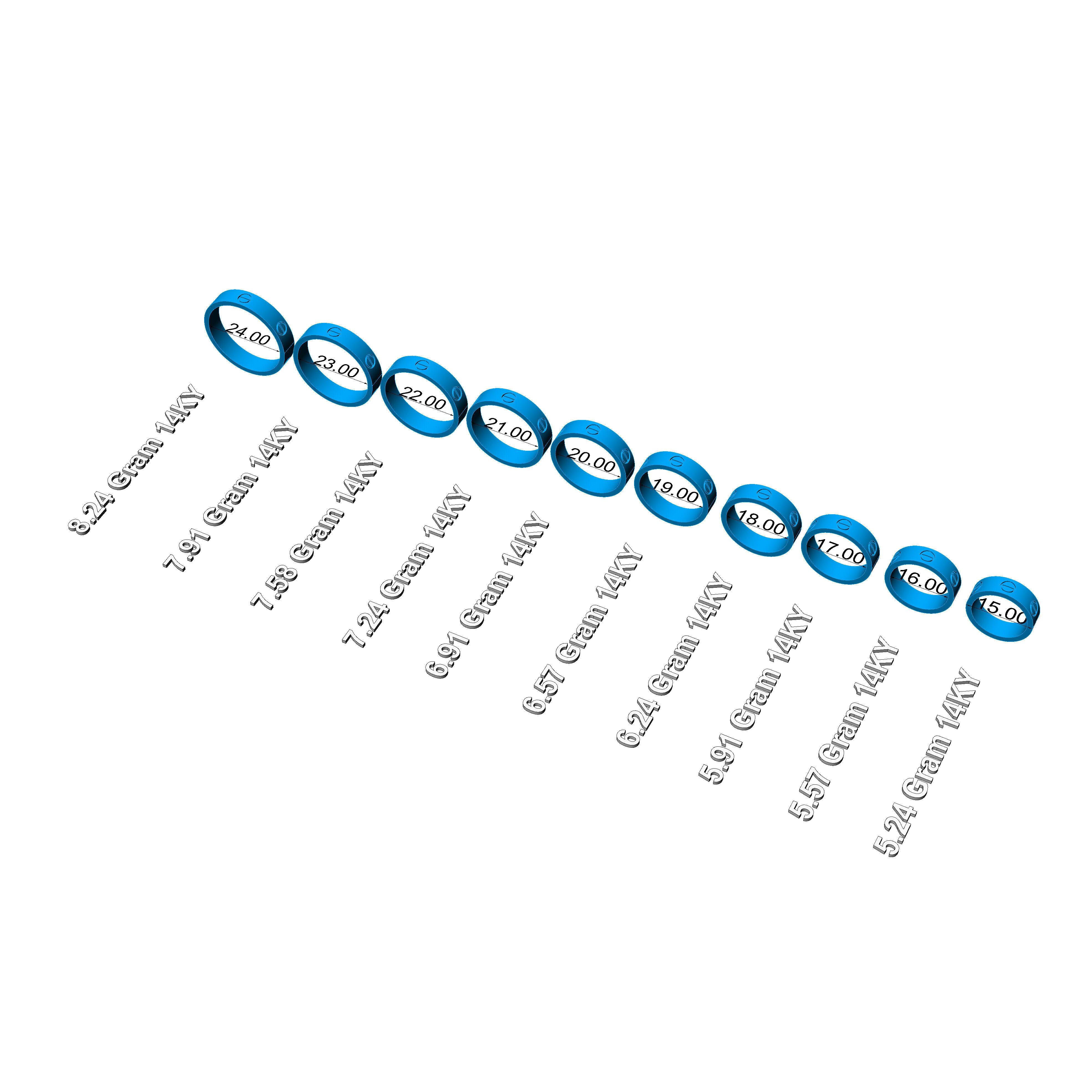 rings love 3D print model_2