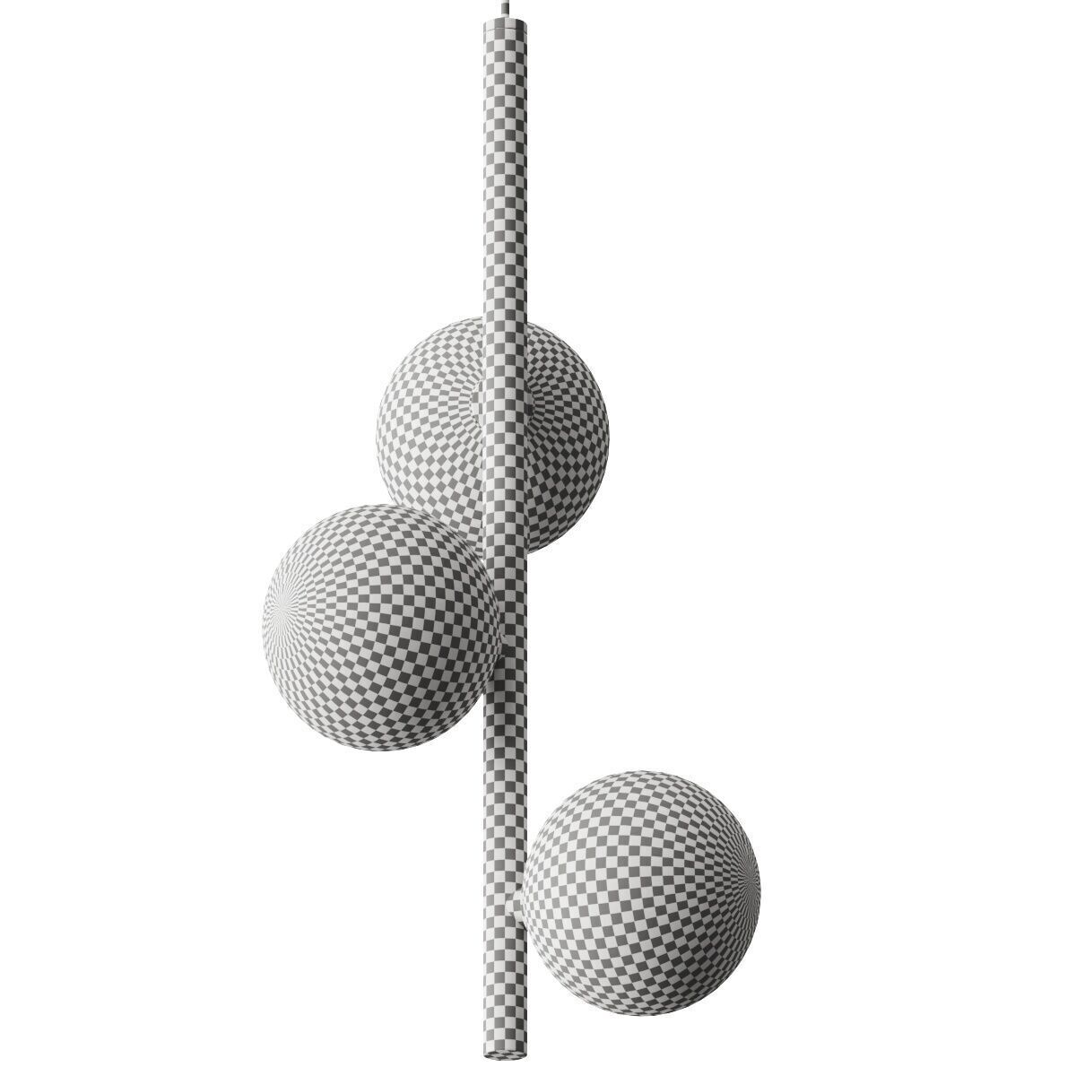 Stillux Balloons Golden Chandelier Pendant Lamp 3D model_1