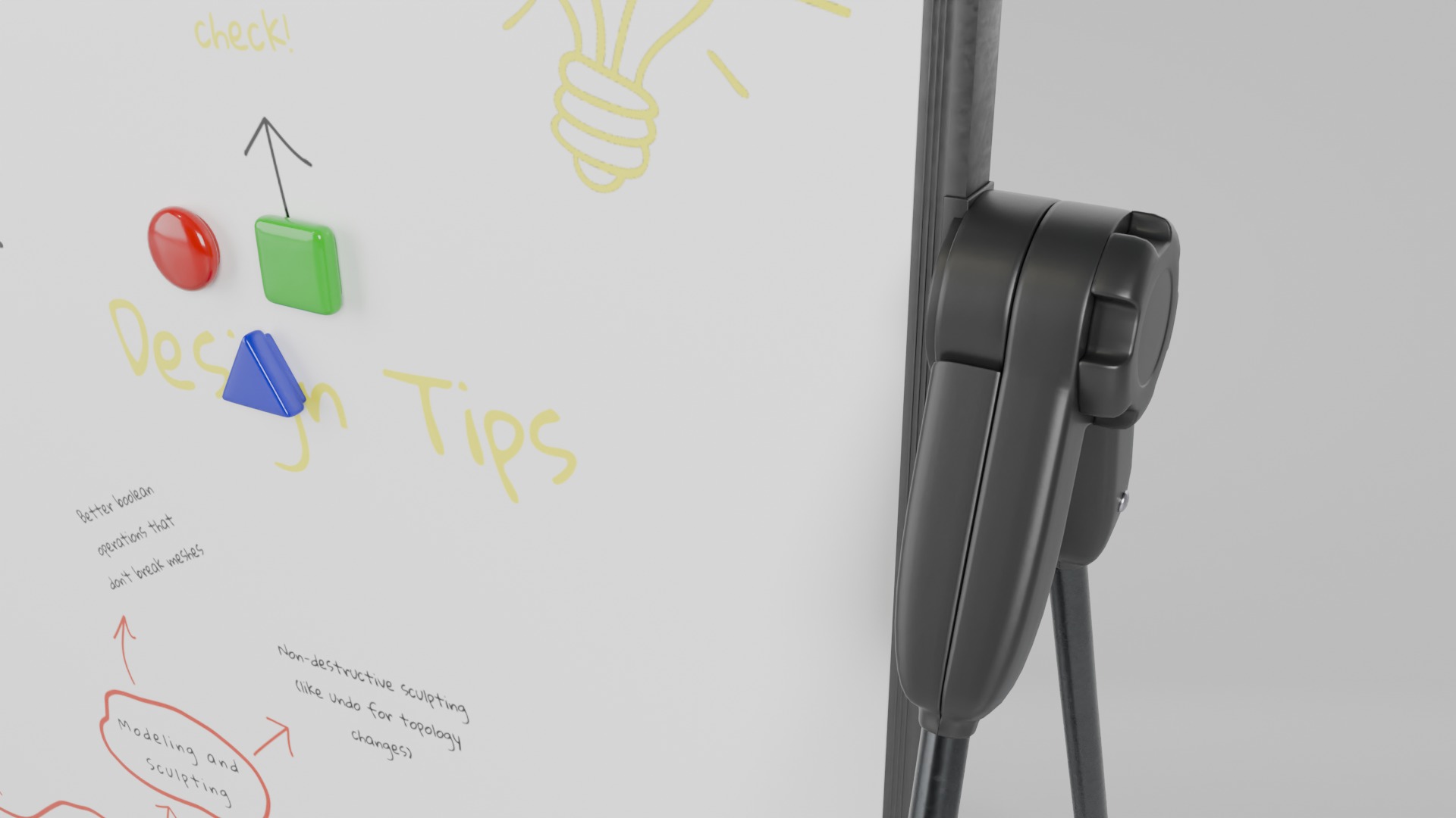 Professional U Stand Whiteboard Trio-Customizable Writing Boards 3D Model Collection_23