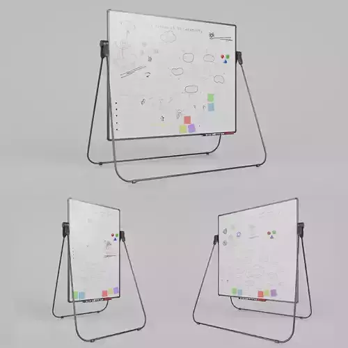 Professional U Stand Whiteboard Trio-Customizable Writing Boards 3D Model Collection