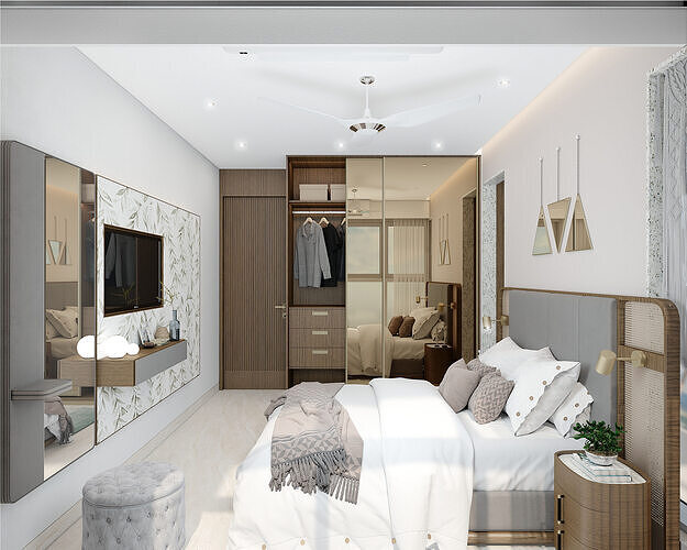 MASTER AND GUEST BEDROOM SCENE DS001 3D model
