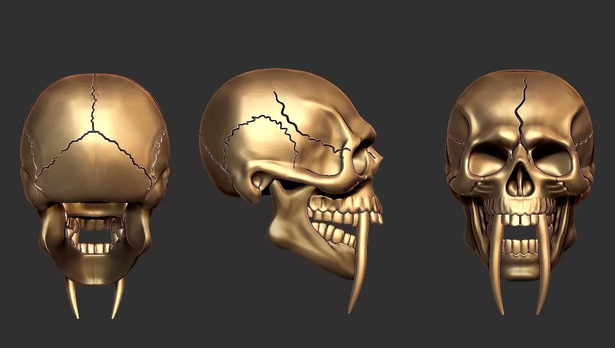 skull pendent 3D print model_0