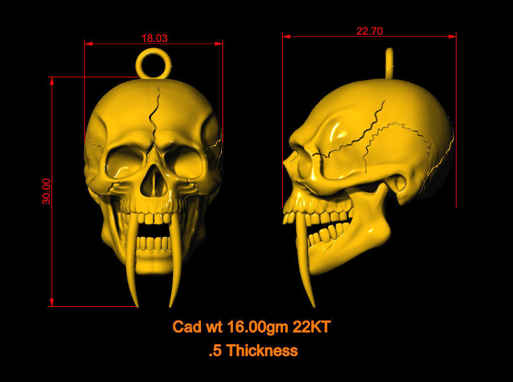 skull pendent 3D print model_1