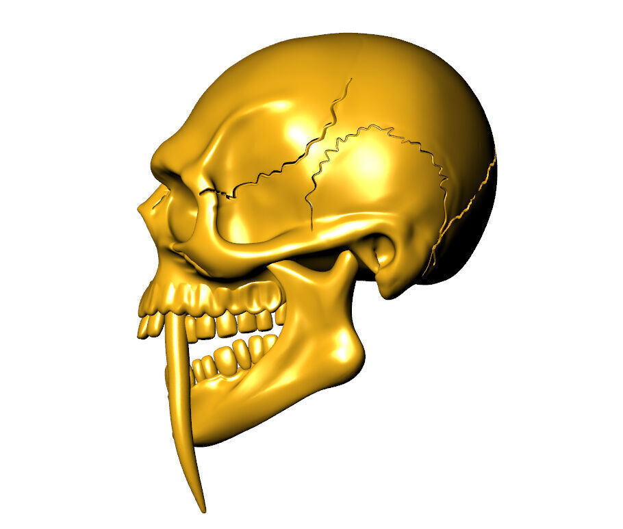 skull pendent 3D print model_3