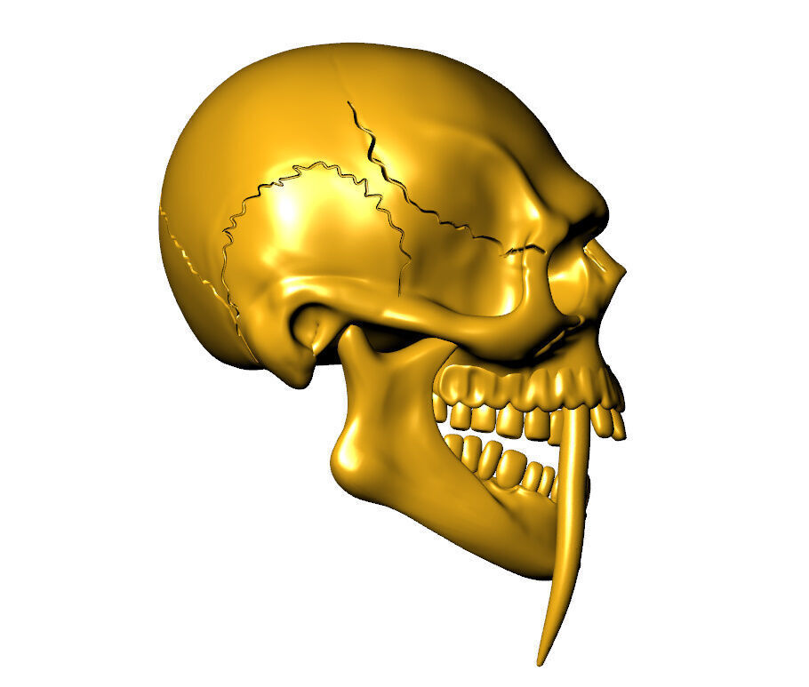 skull pendent 3D print model_4