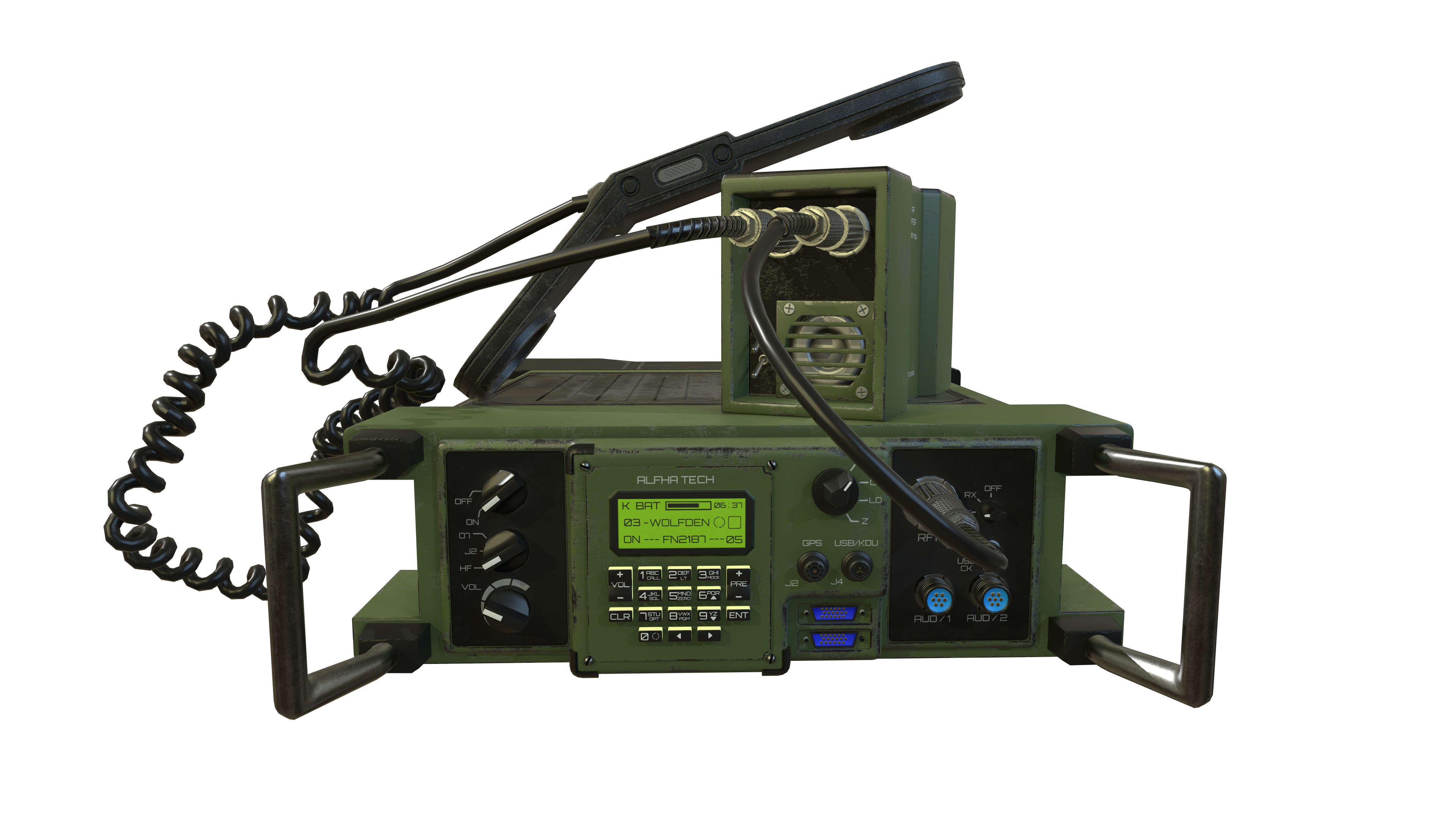 Military Radio unit Low-poly 3D model_5