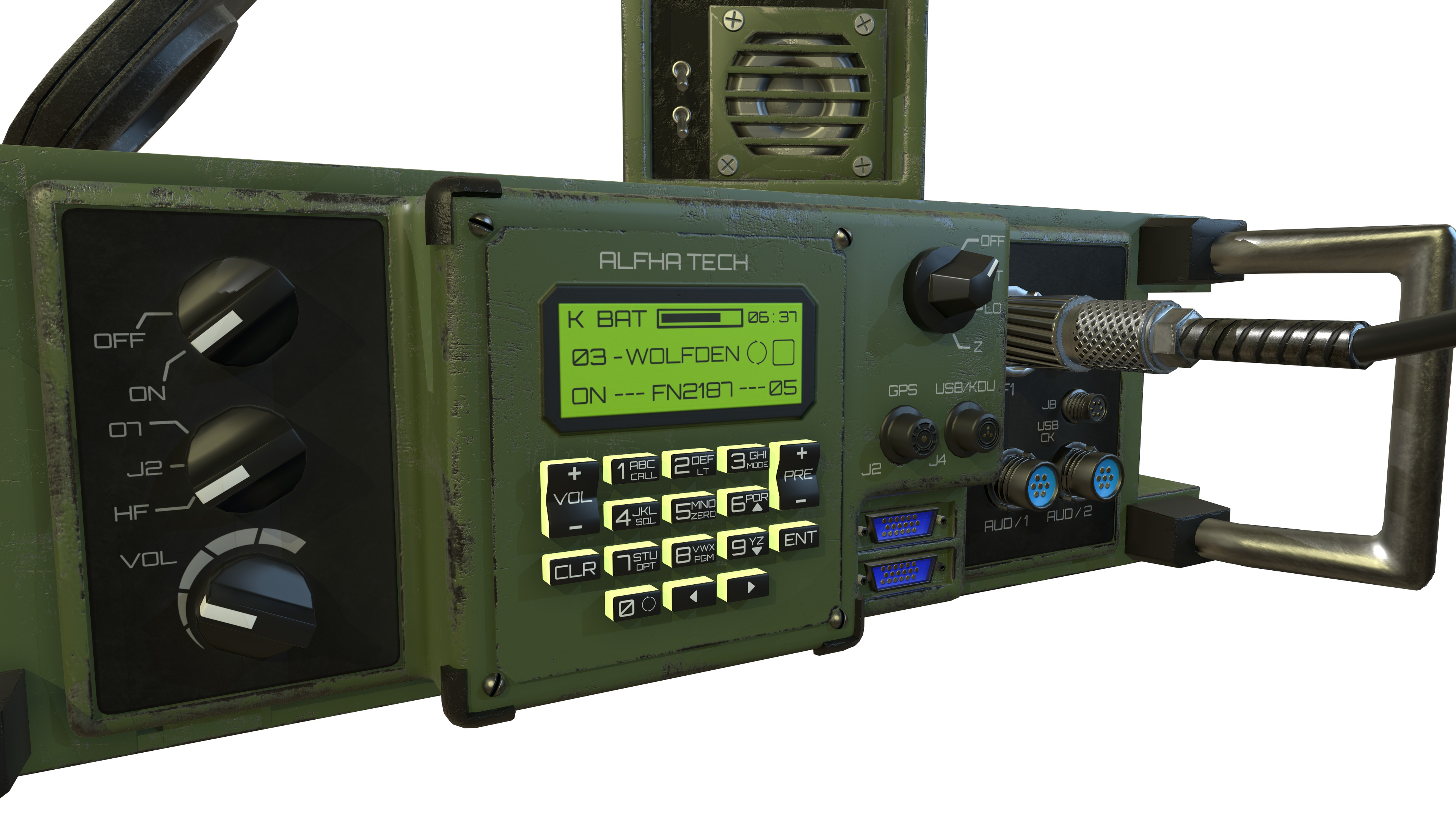 Military Radio unit Low-poly 3D model_3