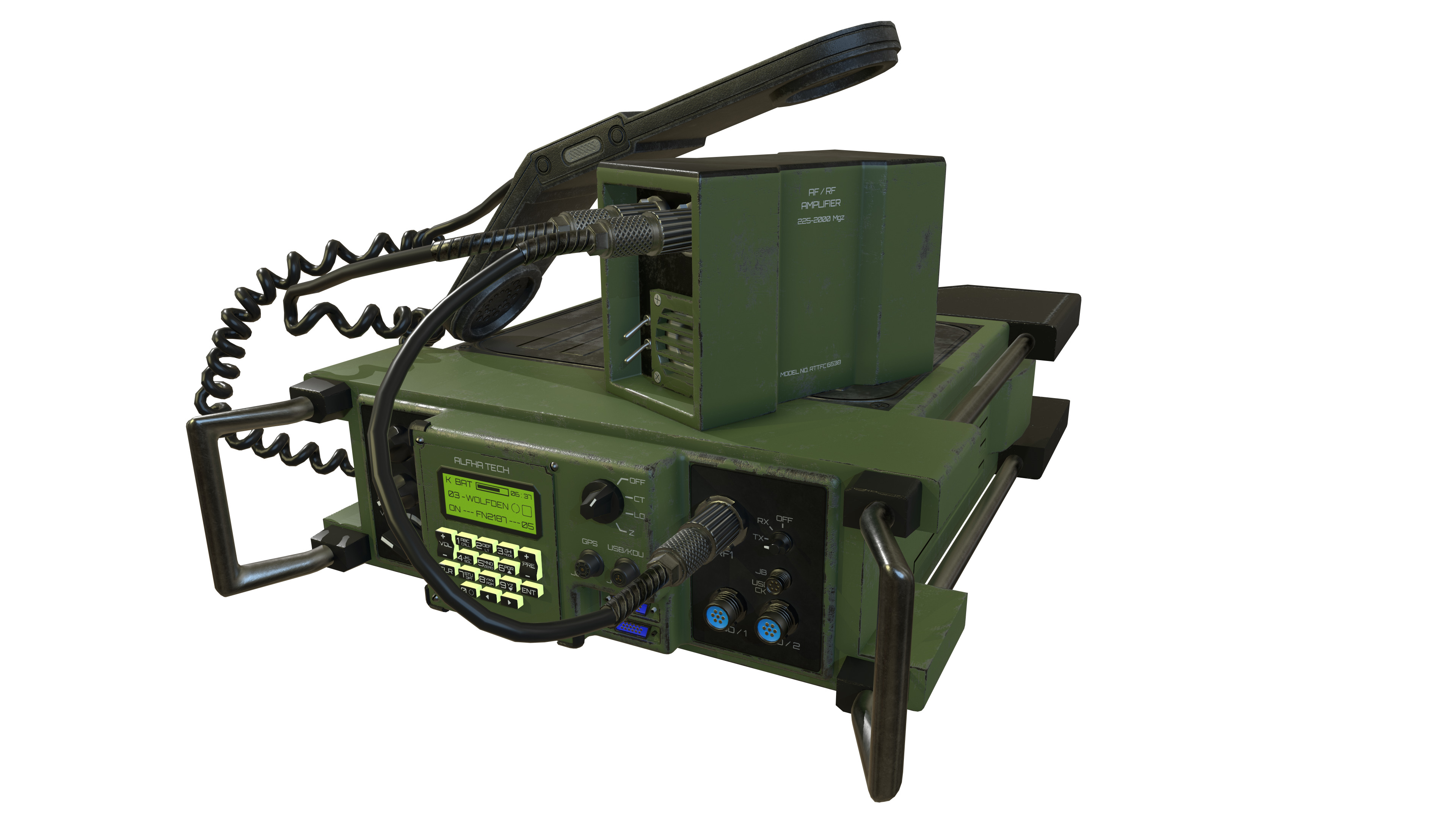 Military Radio unit Low-poly 3D model_2