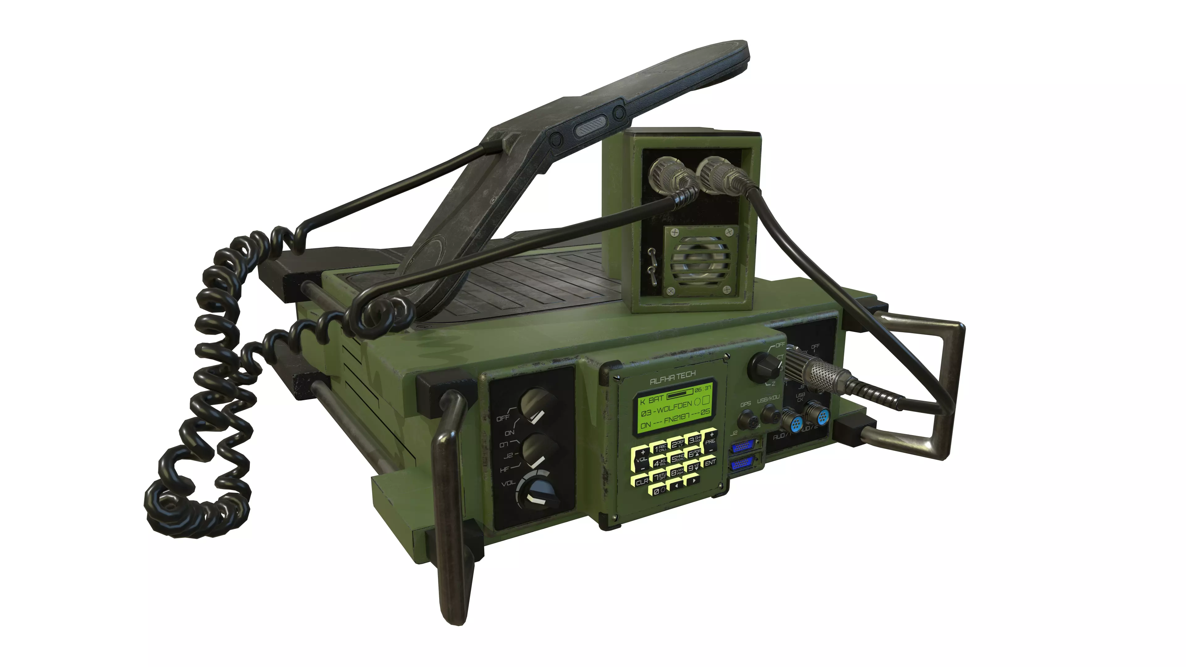 Military Radio unit Low-poly 3D model_0