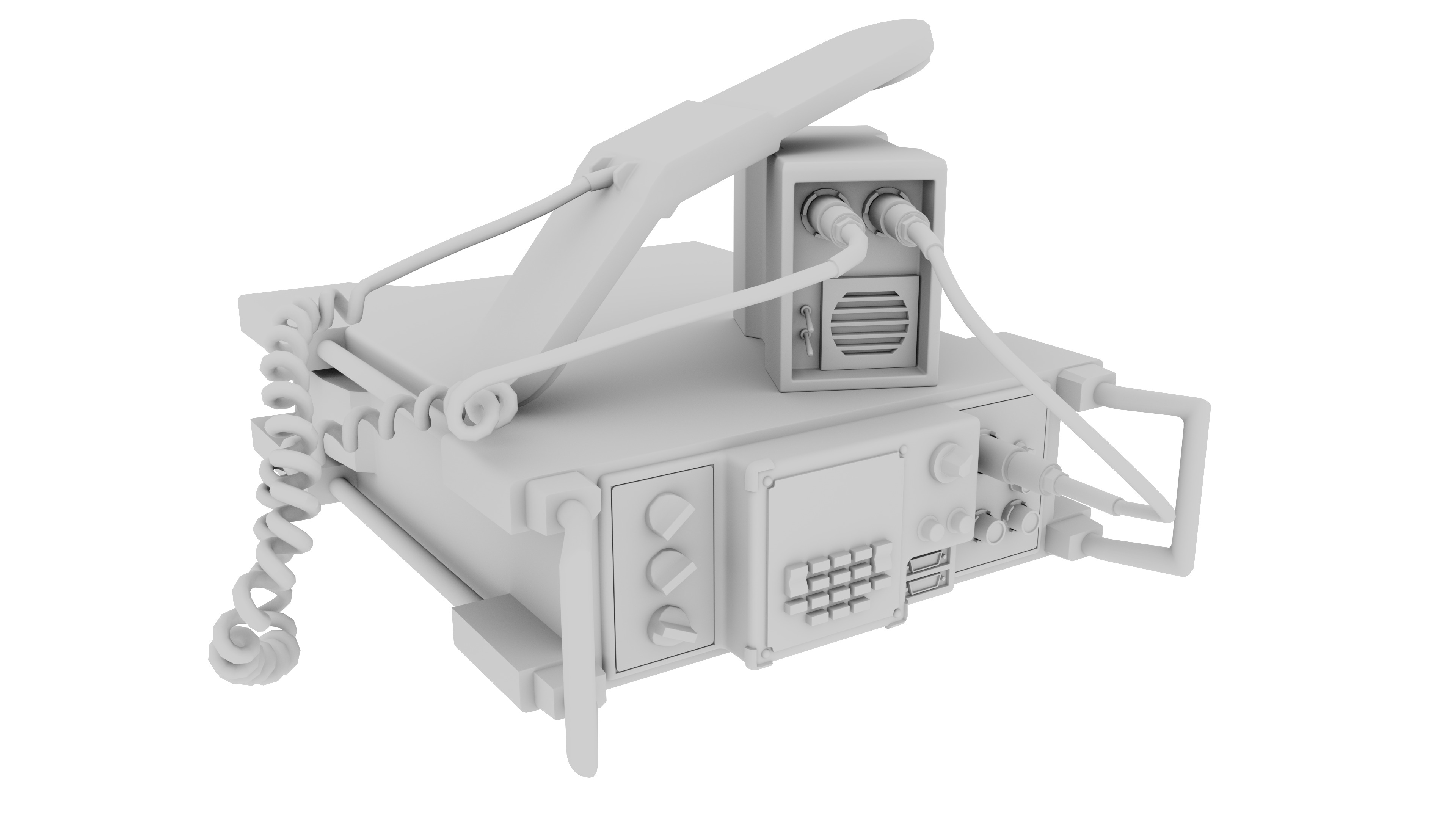 Military Radio unit Low-poly 3D model_7