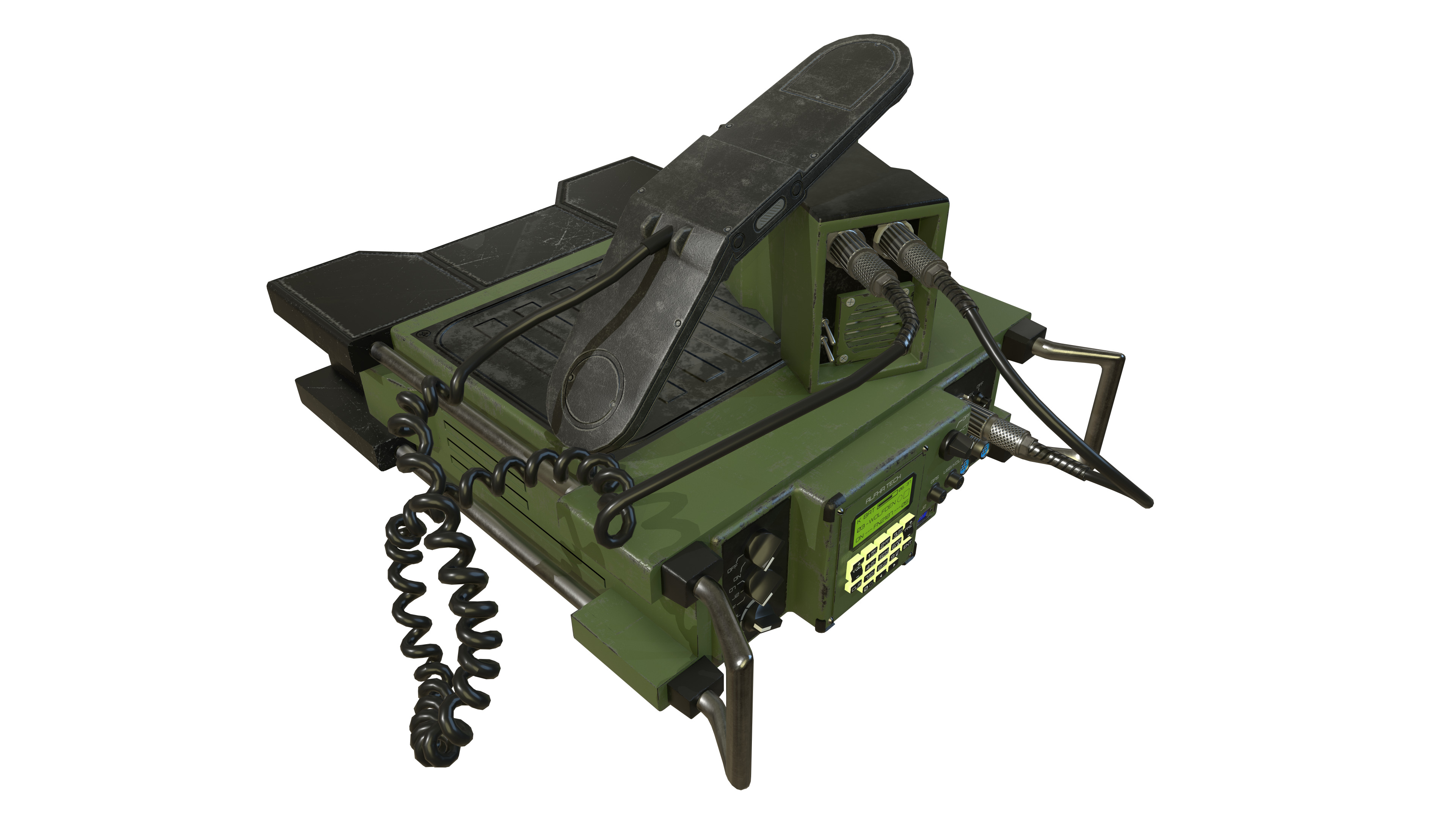 Military Radio unit Low-poly 3D model_4