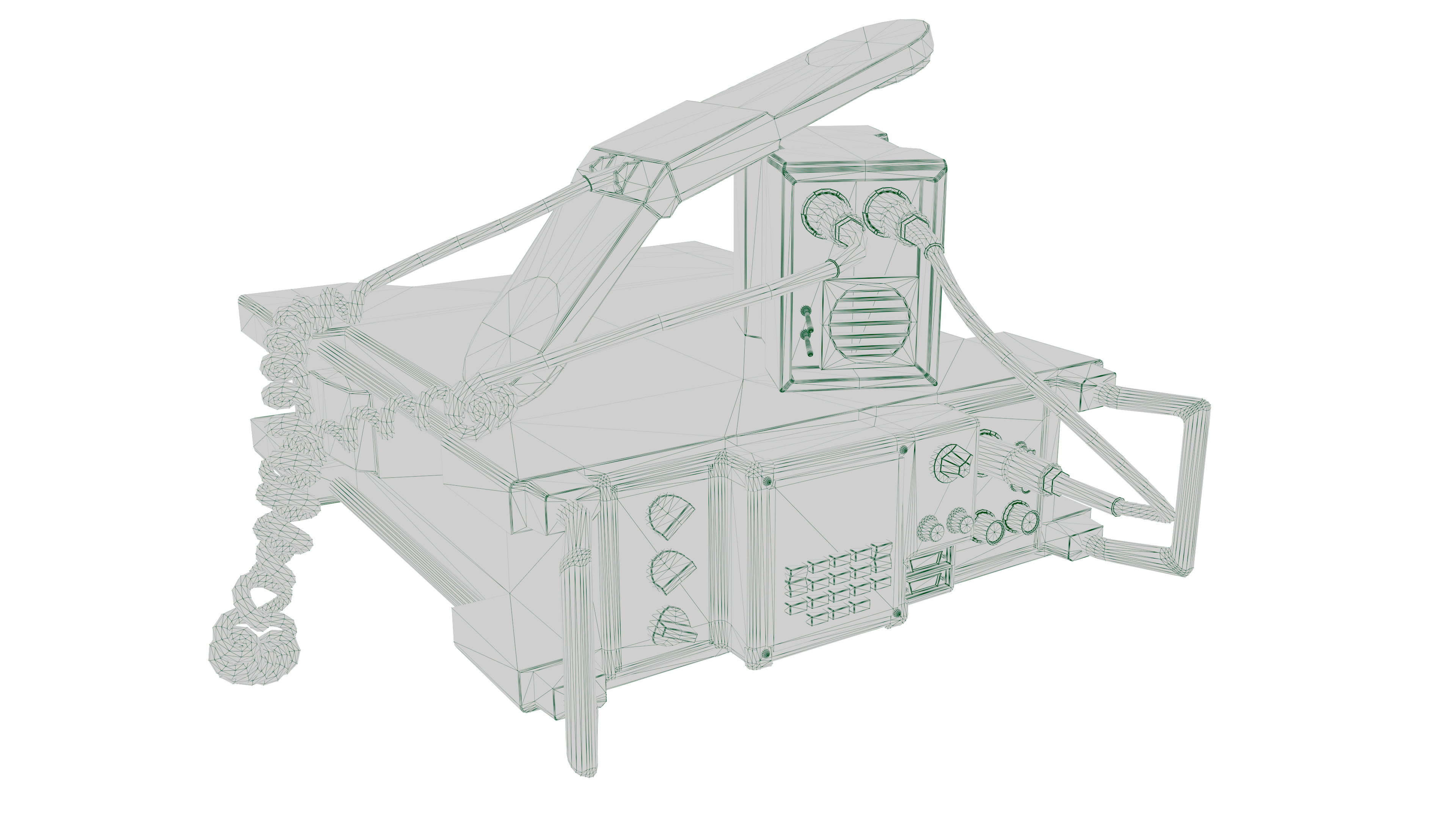 Military Radio unit Low-poly 3D model_8