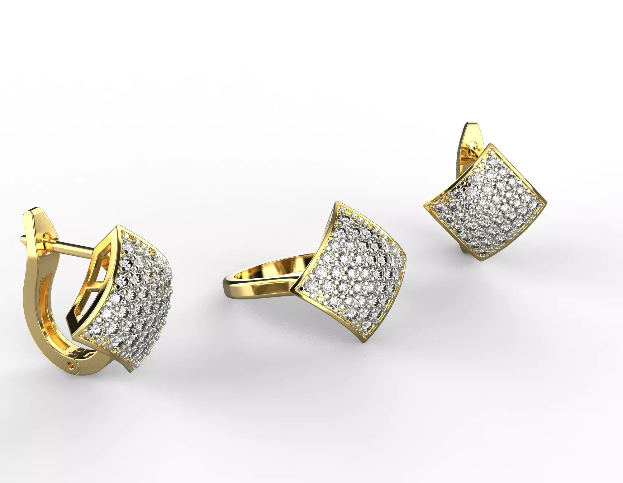 ring and earrings 02 3D print model