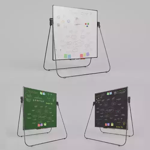 Professional U Stand Square Writing Boards - Customizable Trio 3D Model Collection