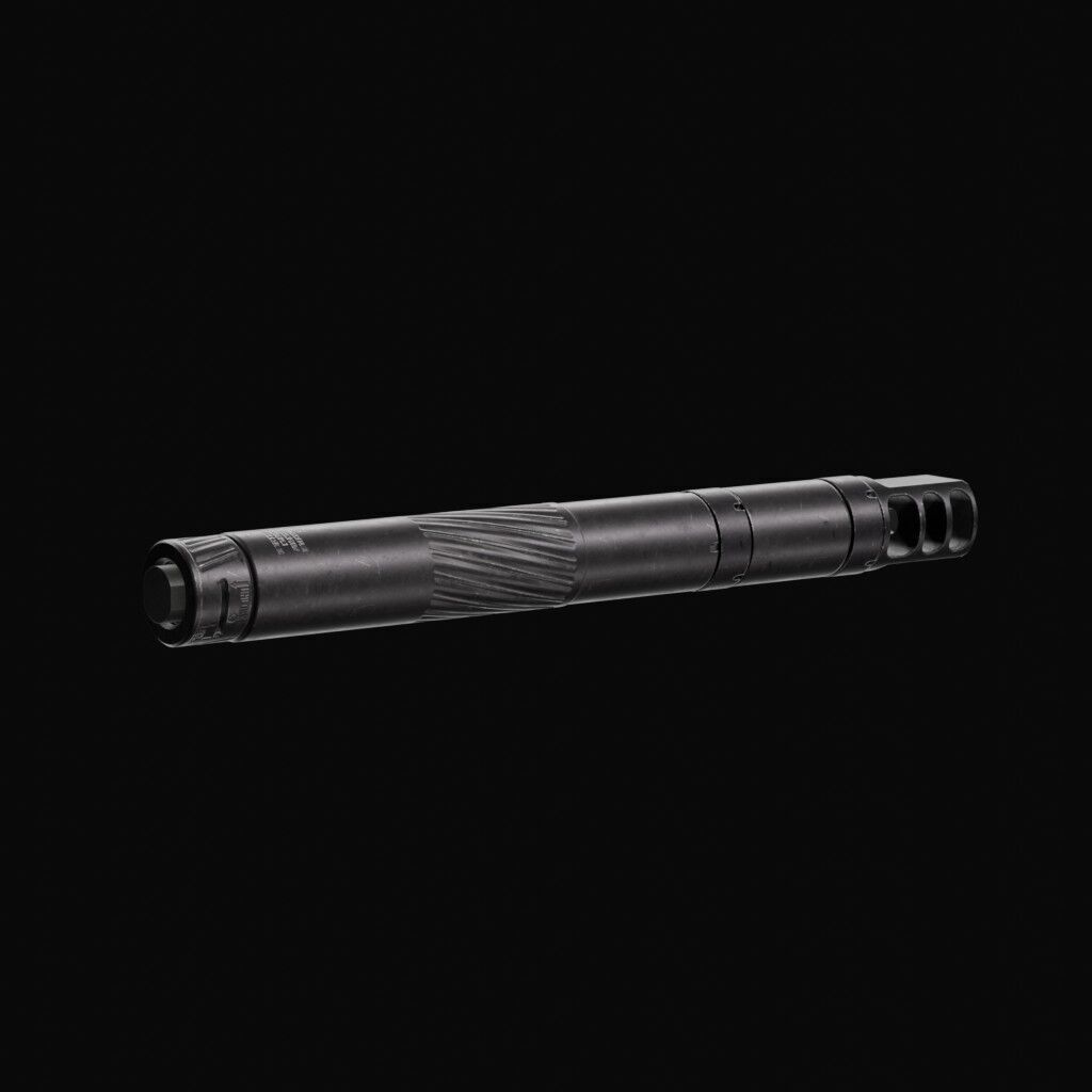 Thunder Beast - Ultra 50 Suppressor Low-poly 3D model_1