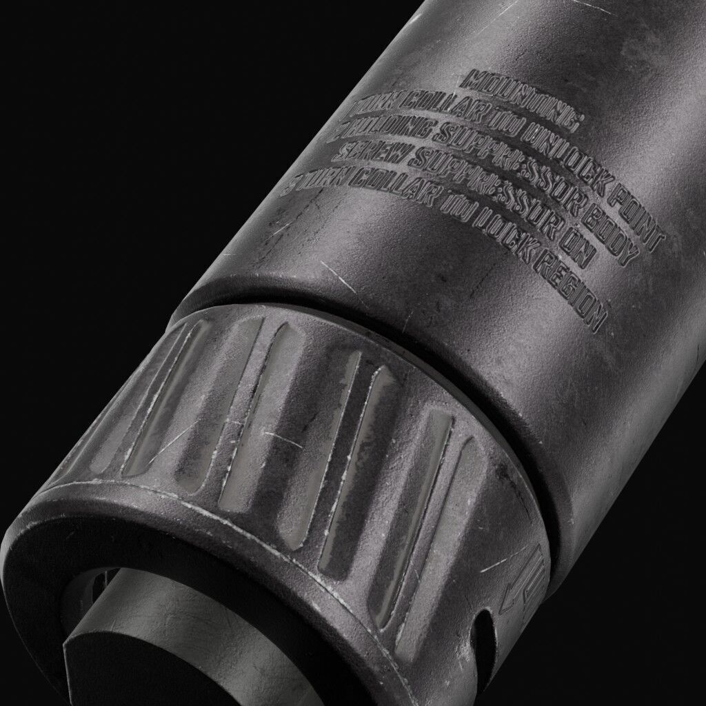 Thunder Beast - Ultra 50 Suppressor Low-poly 3D model_7