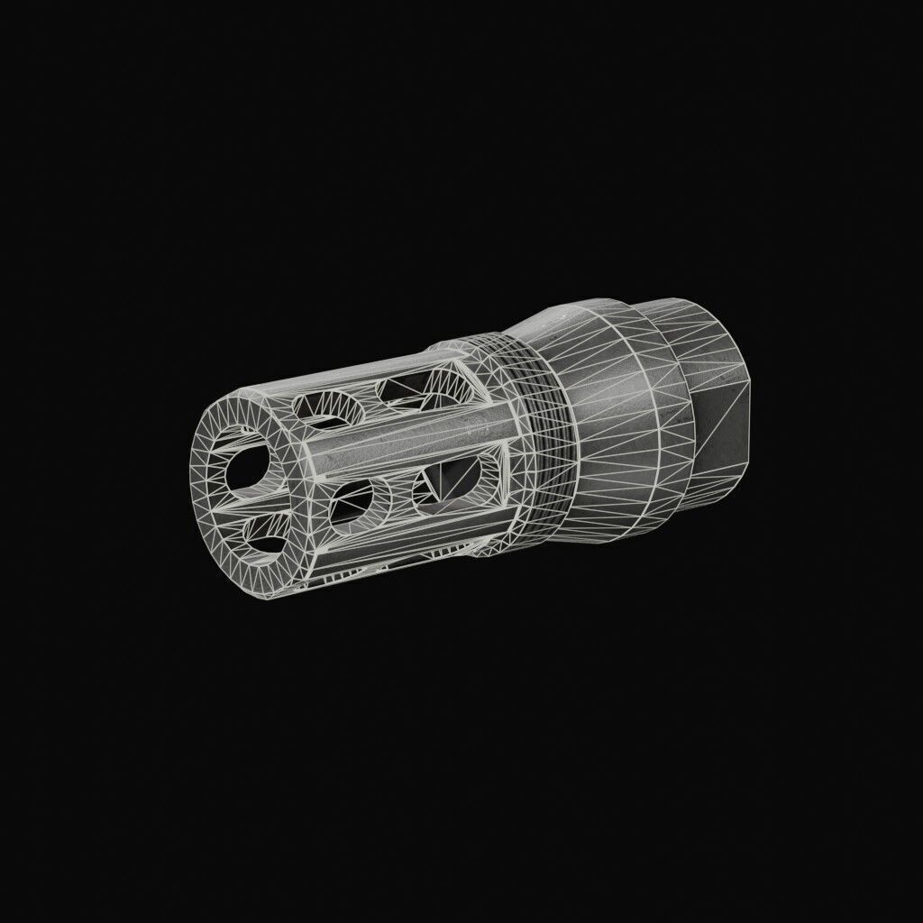 Thunder Beast - Ultra 50 Suppressor Low-poly 3D model_17
