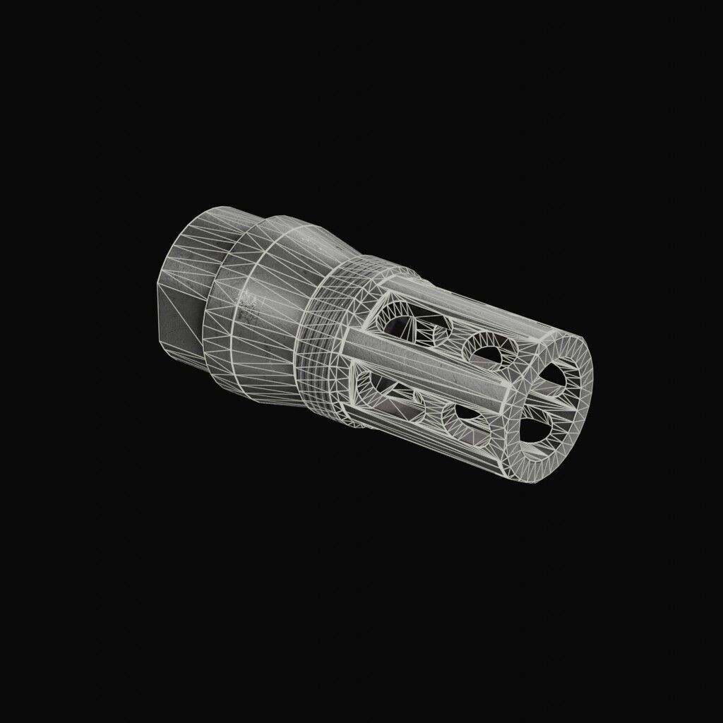 Thunder Beast - Ultra 50 Suppressor Low-poly 3D model_18
