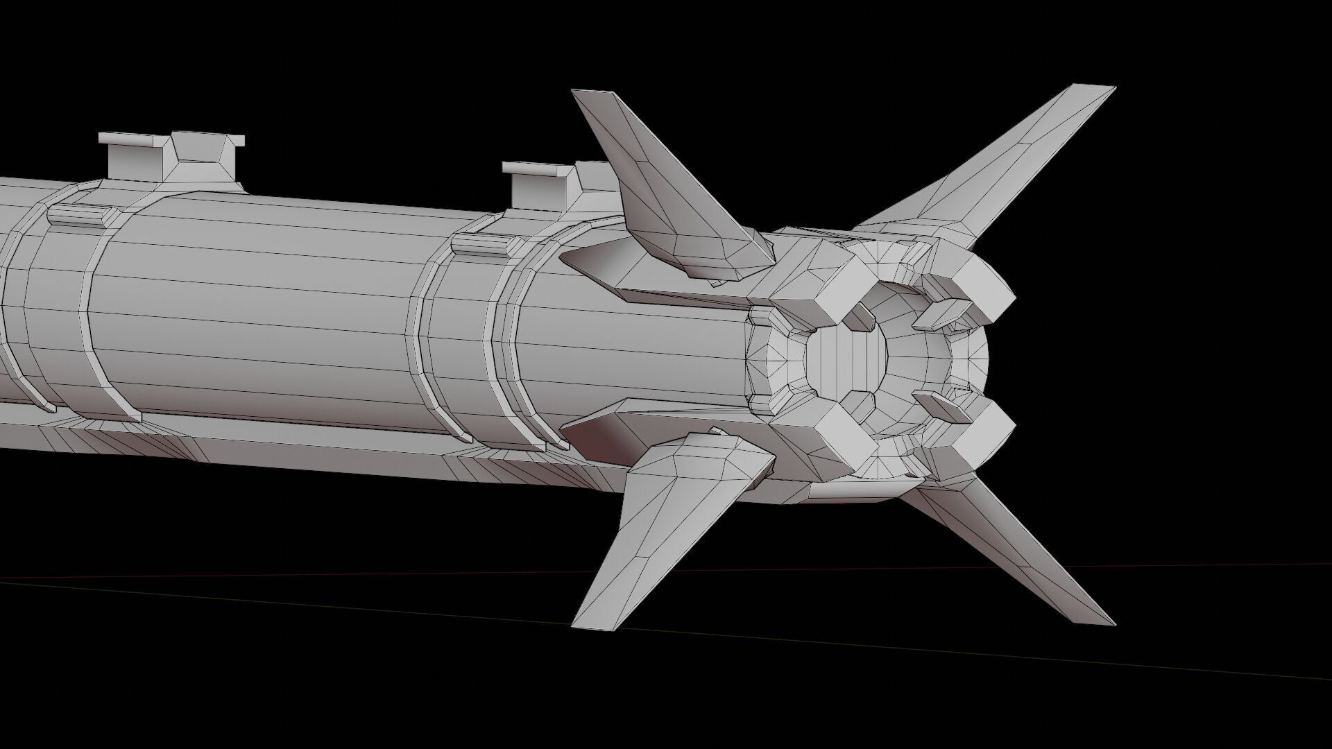 AIM-9X missile Low-poly 3D model_14