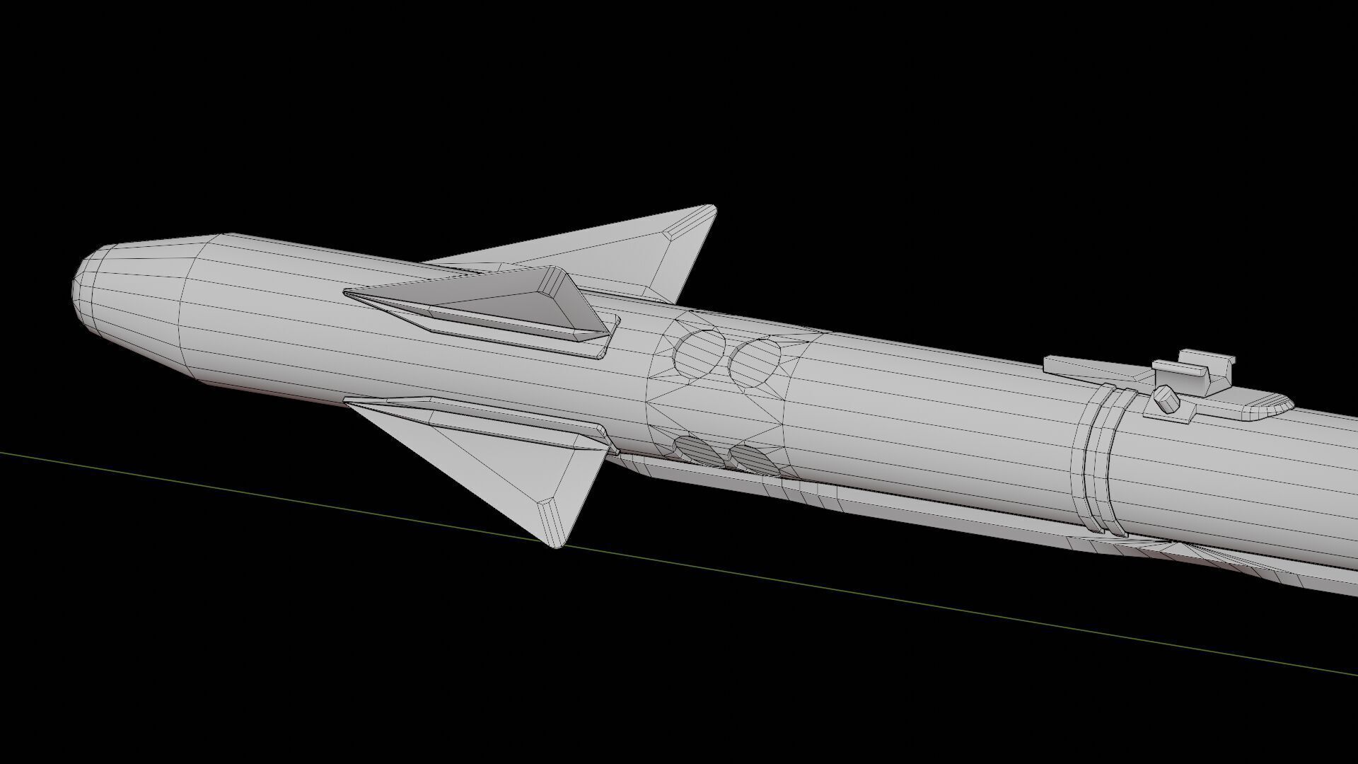 AIM-9X missile Low-poly 3D model_15