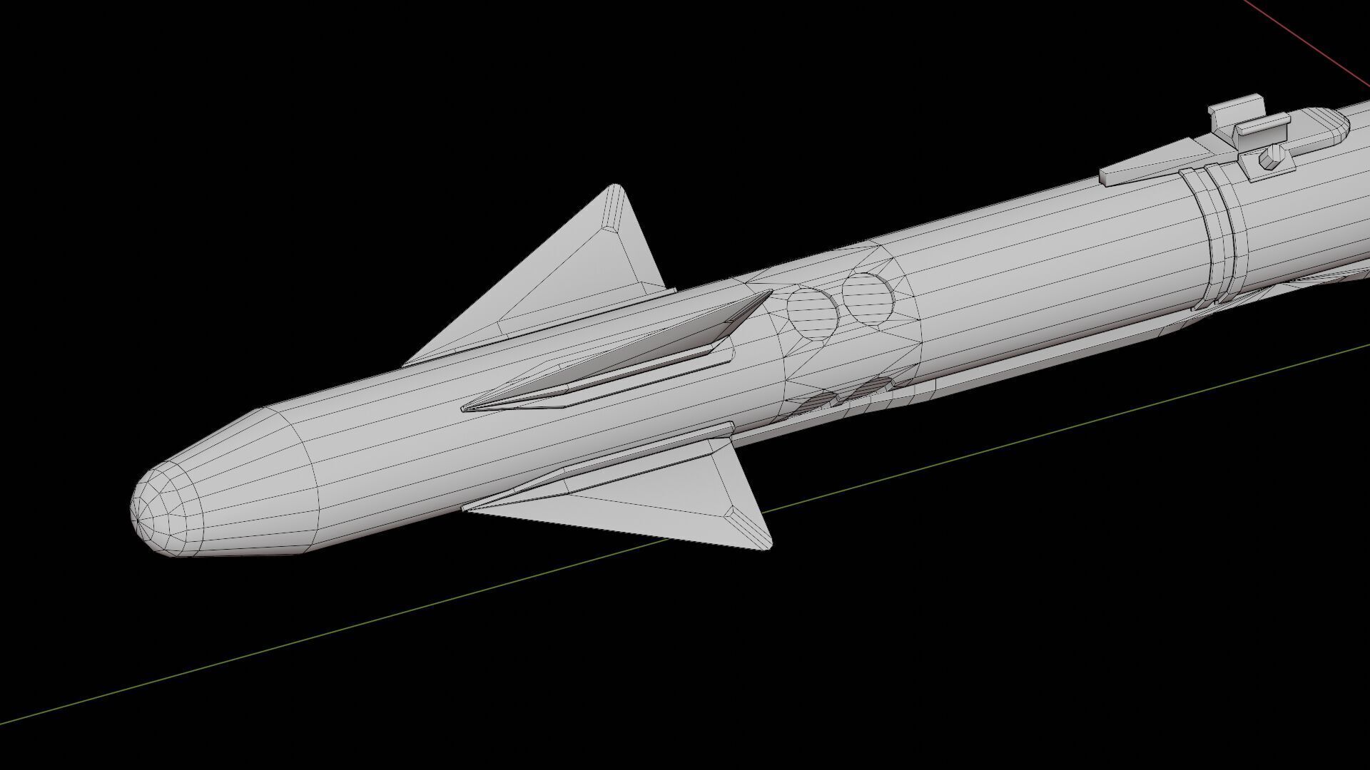 AIM-9X missile Low-poly 3D model_13