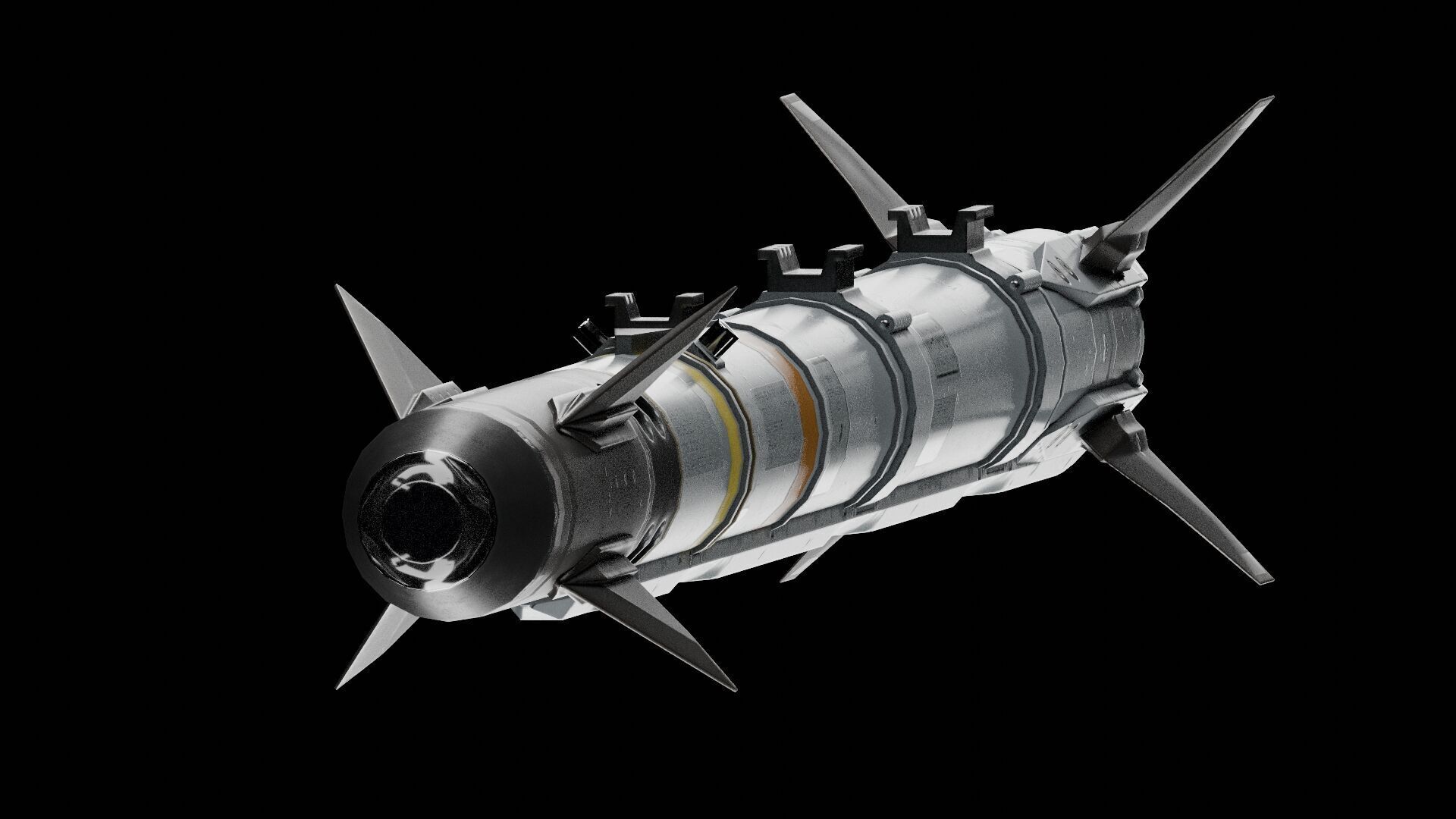 AIM-9X missile Low-poly 3D model_11