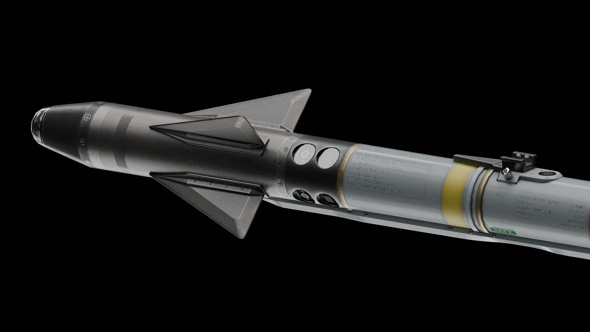 AIM-9X missile Low-poly 3D model_5