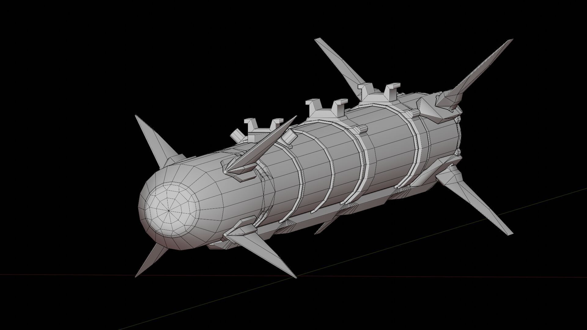 AIM-9X missile Low-poly 3D model_21