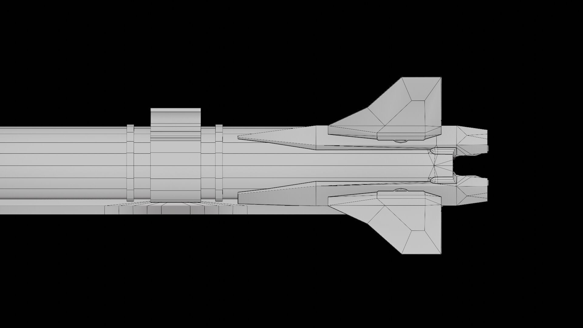 AIM-9X missile Low-poly 3D model_19