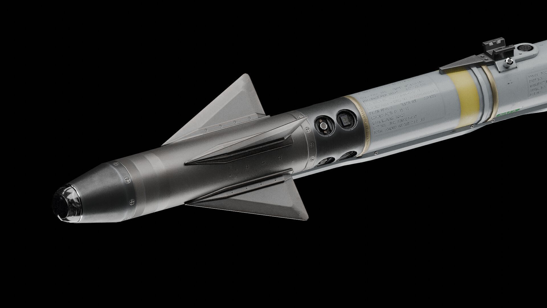 AIM-9X missile Low-poly 3D model_3