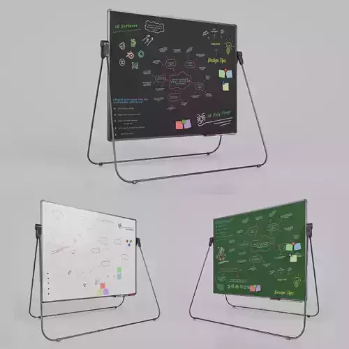 Customizable Professional U Stand Rectangular Writing Boards 3D Model Collection