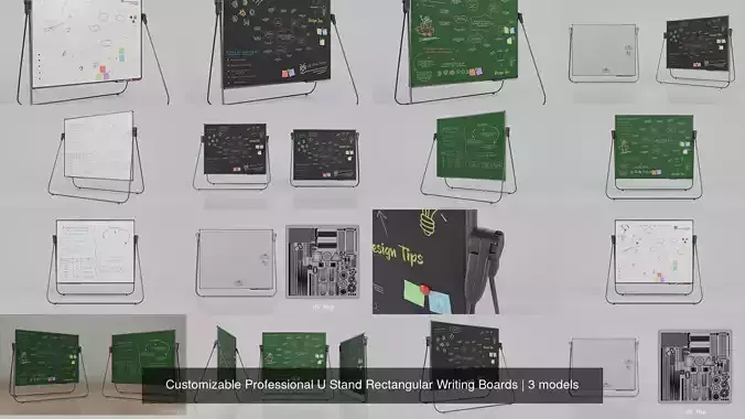 Customizable Professional U Stand Rectangular Writing Boards