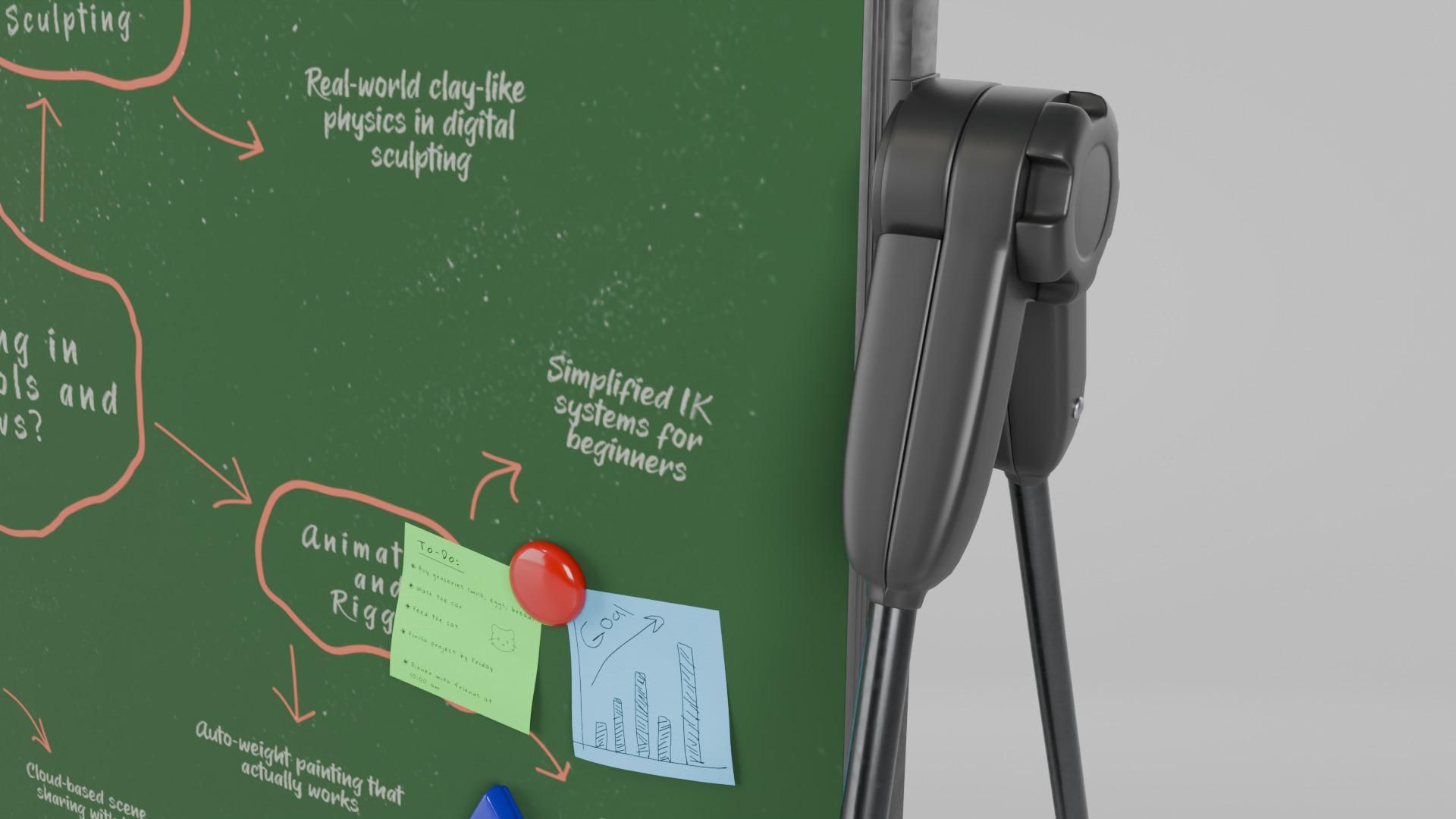 Customizable Professional U Stand Rectangular Writing Boards 3D Model Collection_26