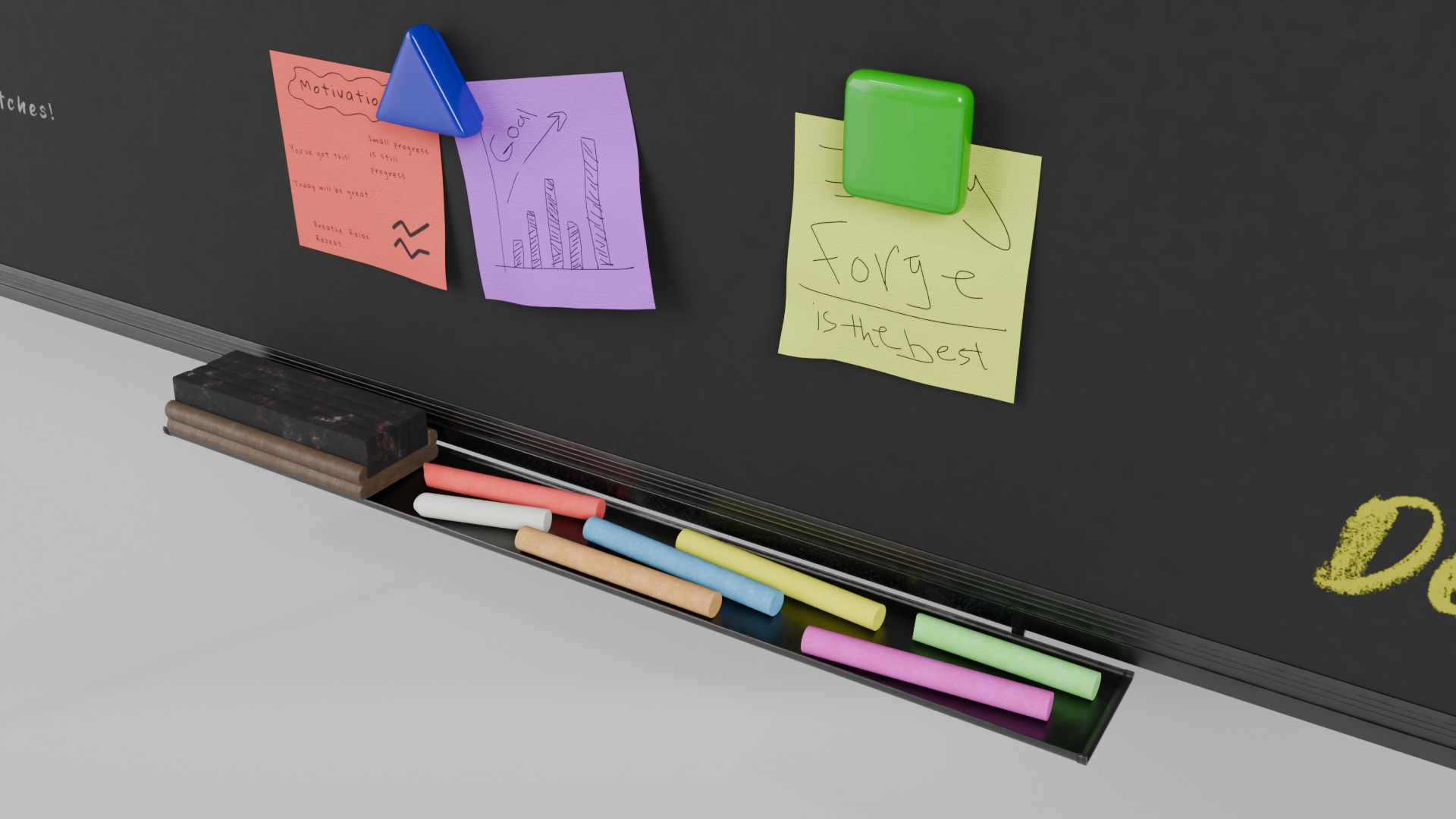 Office Essentials Set - Customizable U Stand Writing Boards 3D Model Collection_26