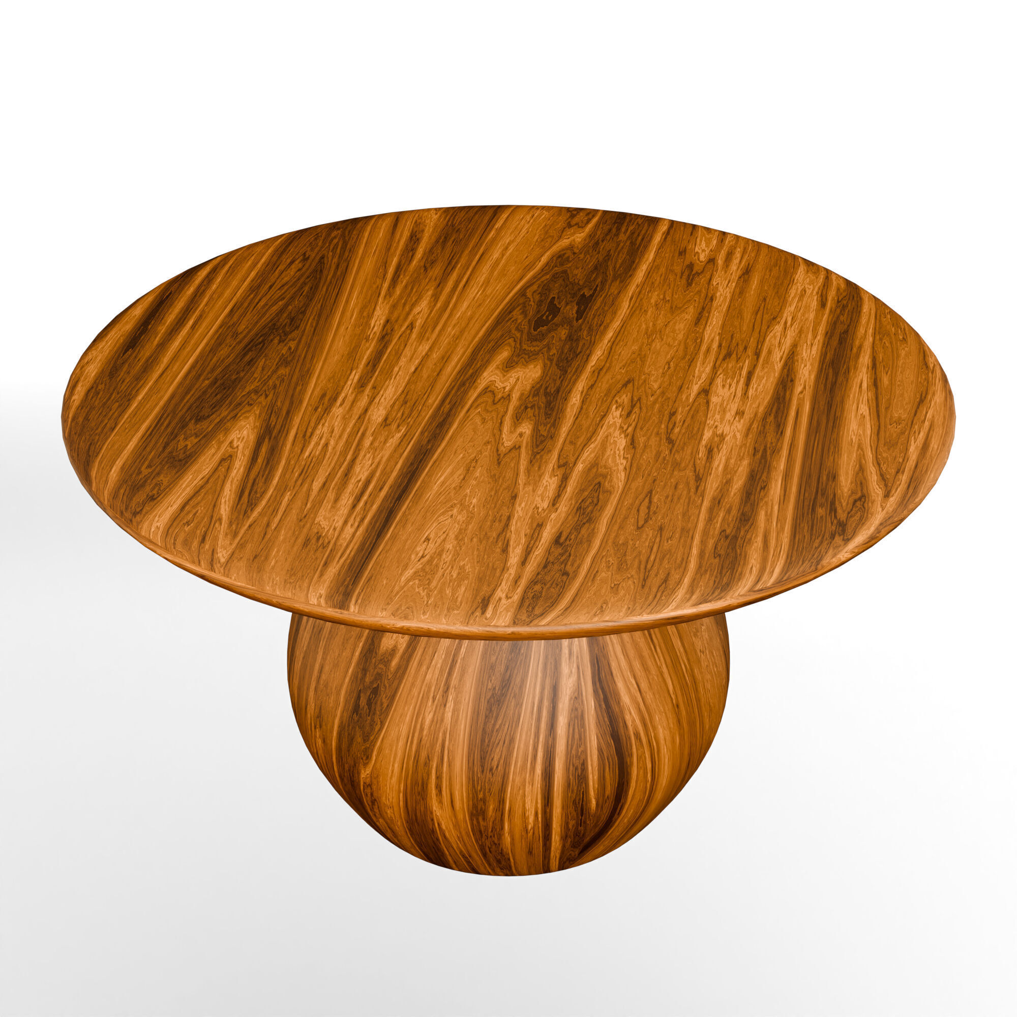 Round Wooden Coffee Table  Free low-poly 3D model_6