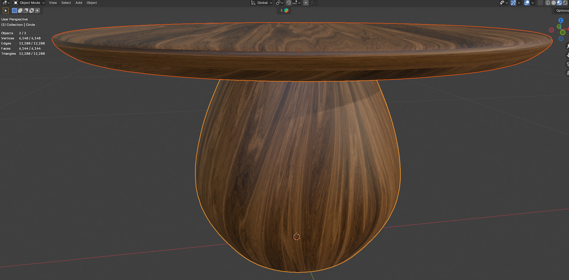 Round Wooden Coffee Table  Free low-poly 3D model_16
