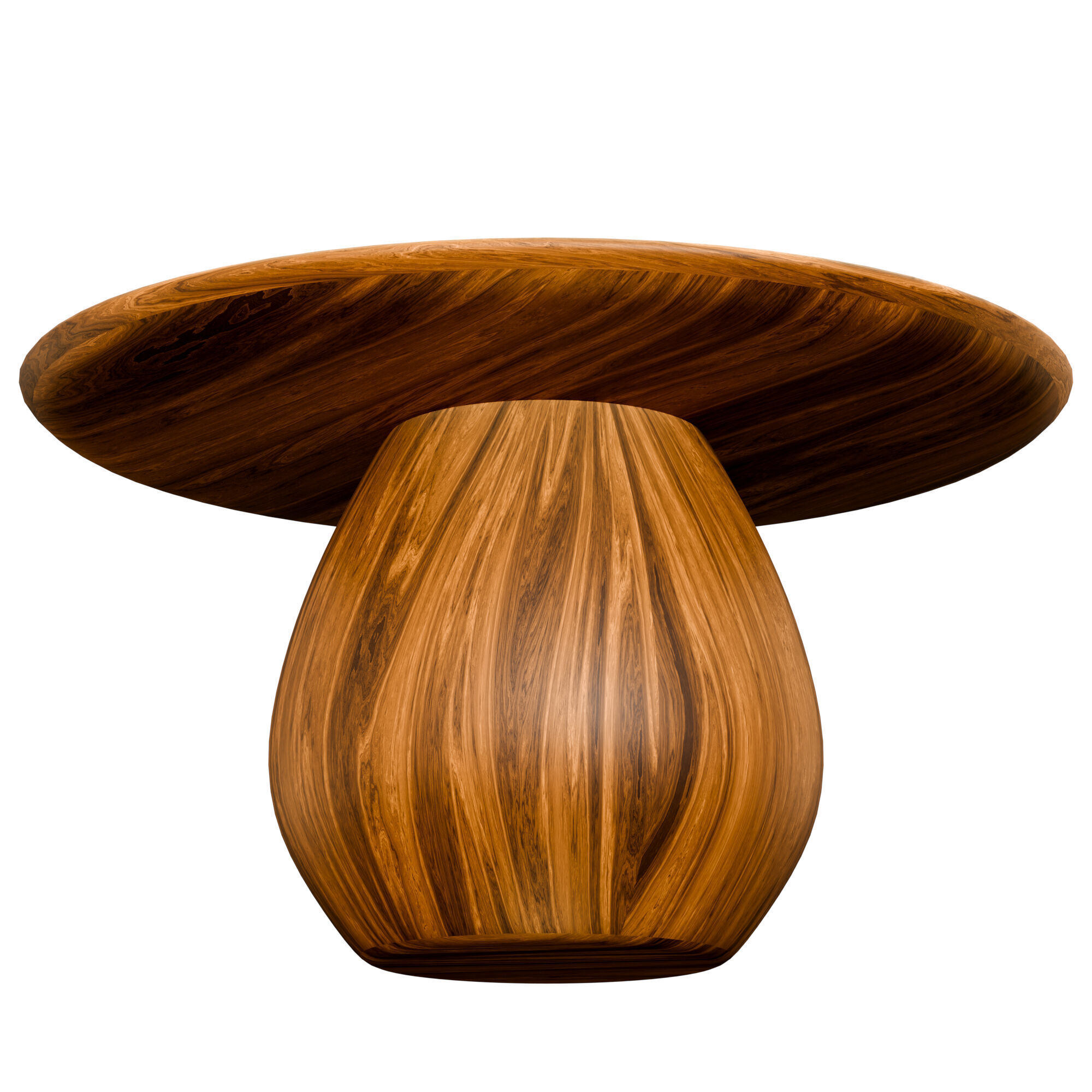 Round Wooden Coffee Table  Free low-poly 3D model_4