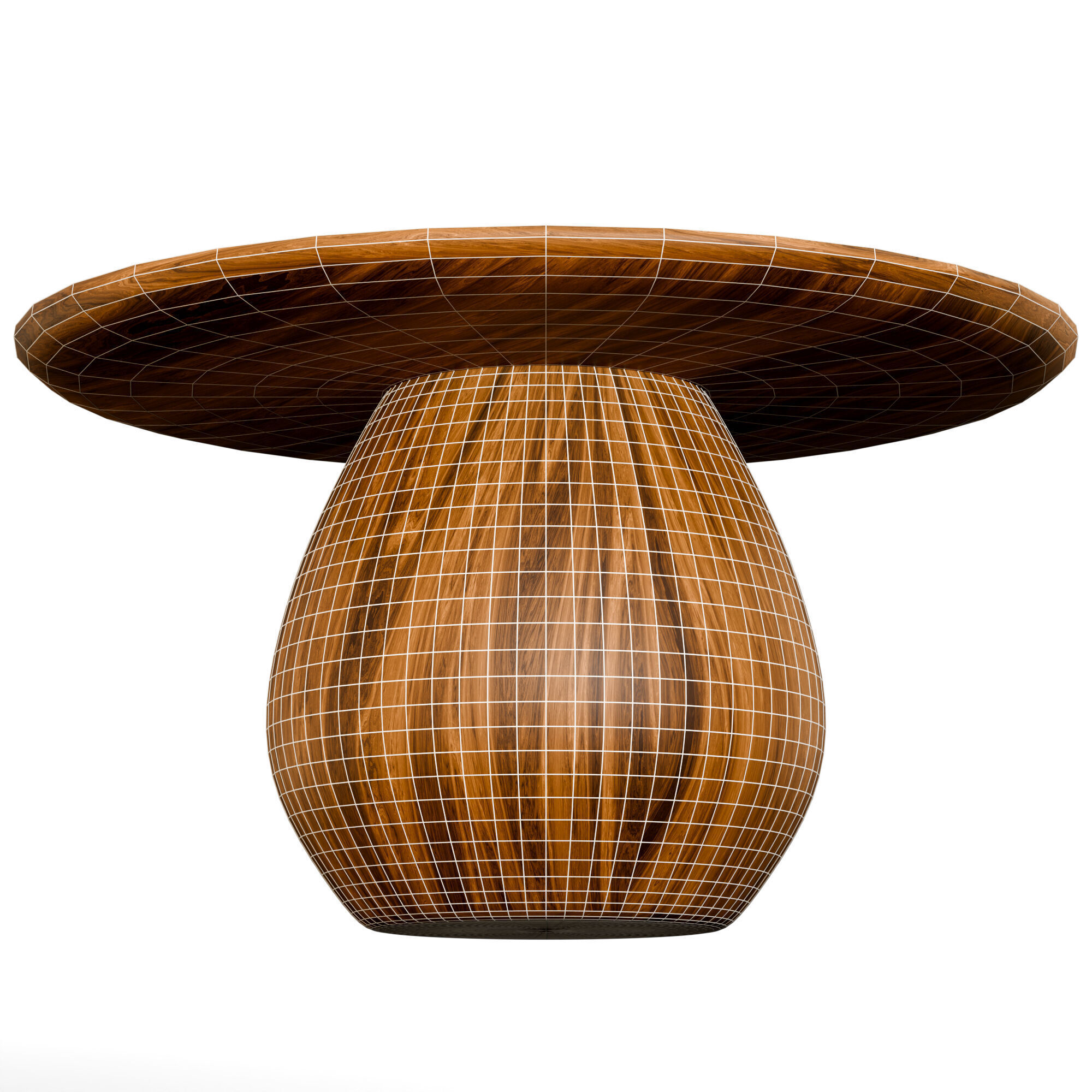 Round Wooden Coffee Table  Free low-poly 3D model_10