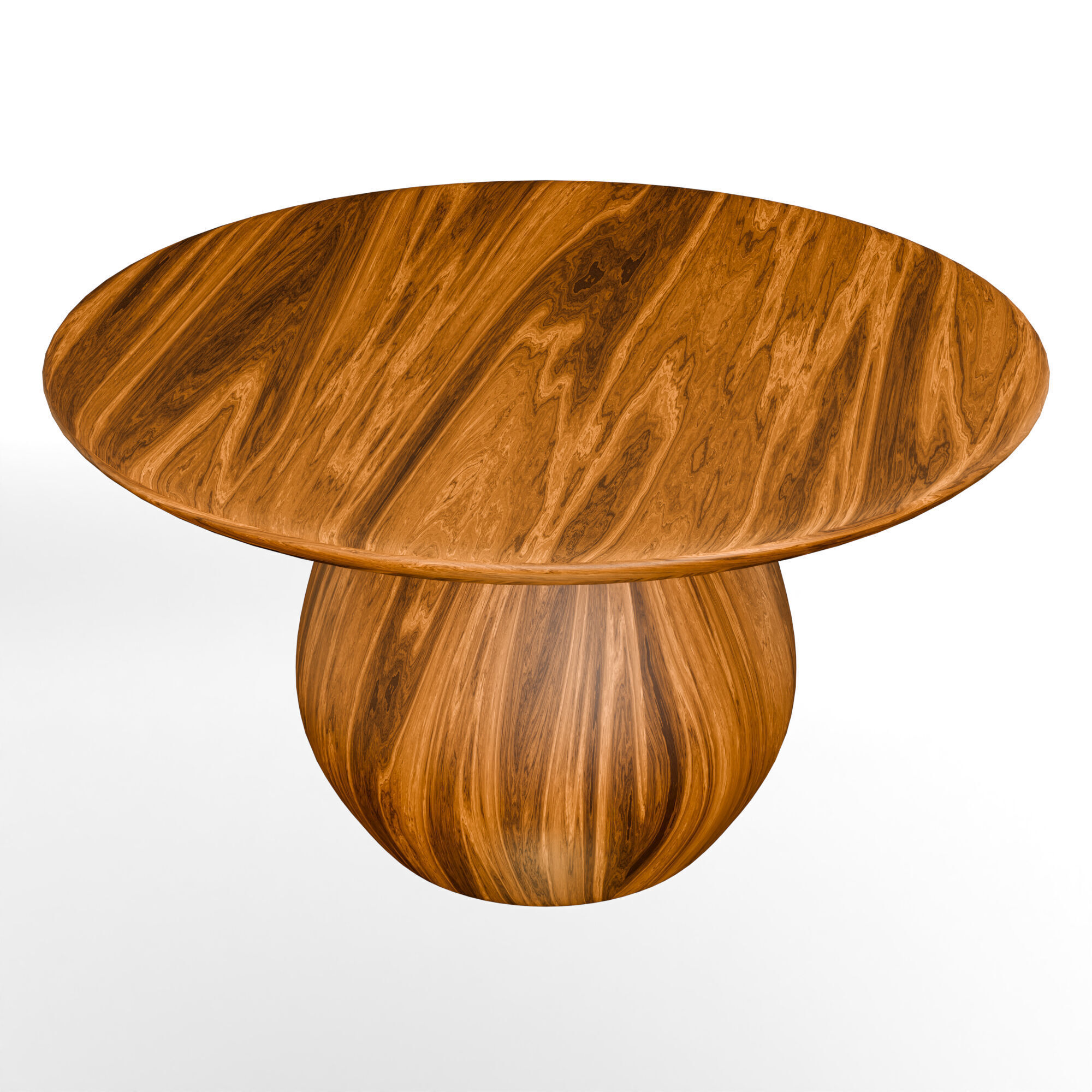 Round Wooden Coffee Table  Free low-poly 3D model_5