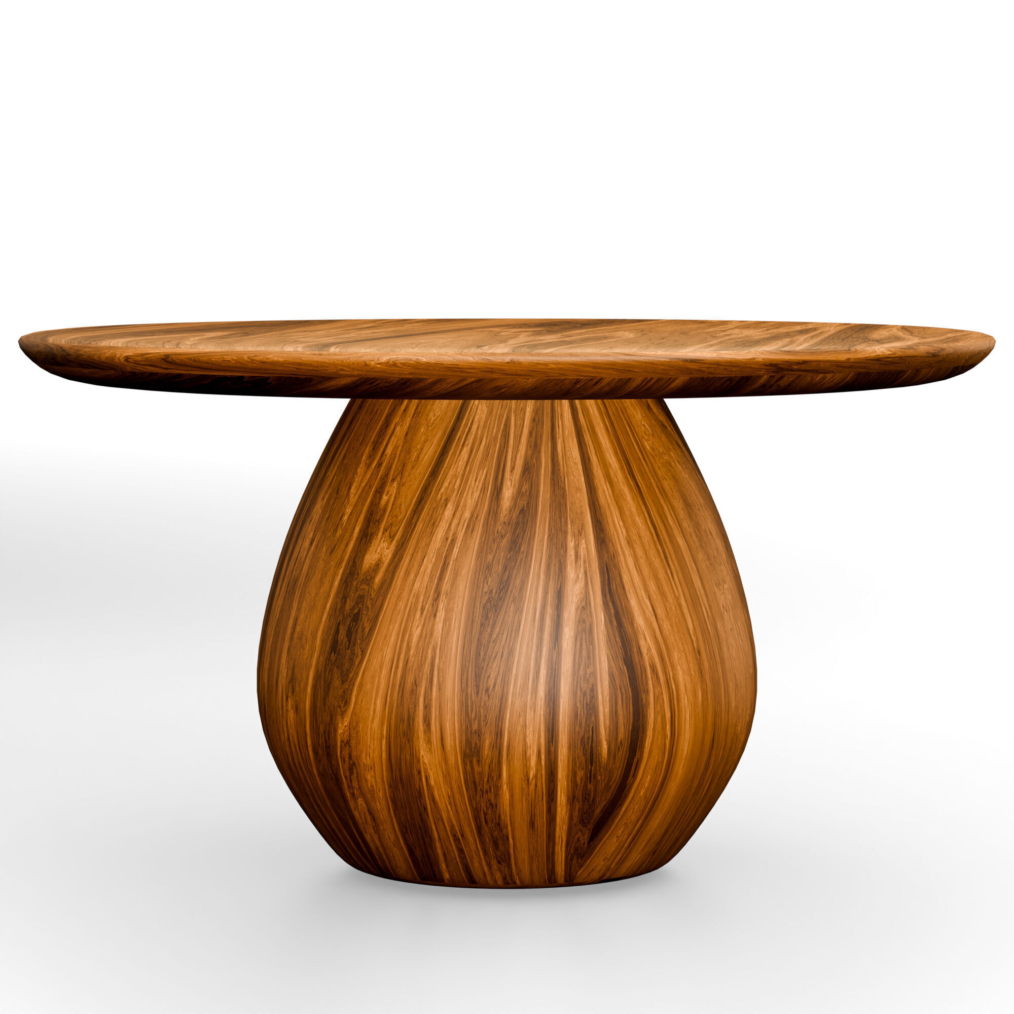 Round Wooden Coffee Table  Free low-poly 3D model_2