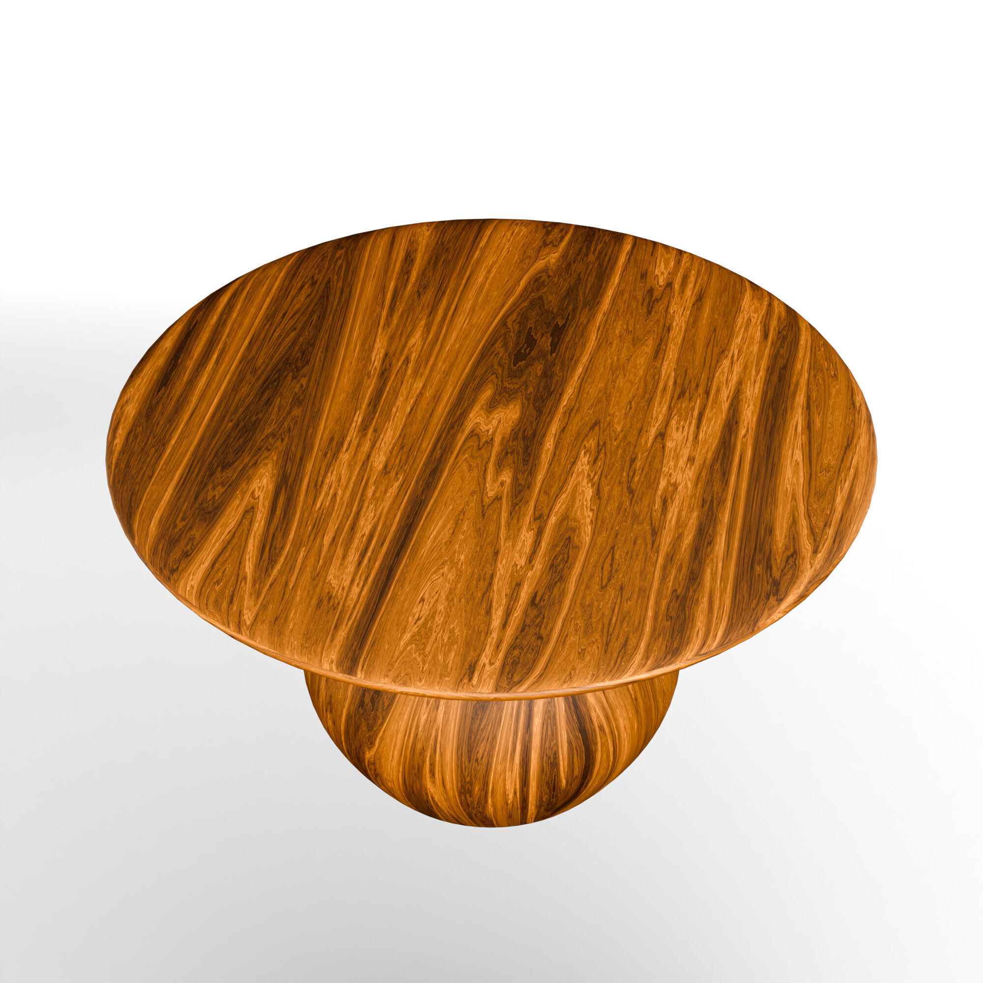 Round Wooden Coffee Table  Free low-poly 3D model_7