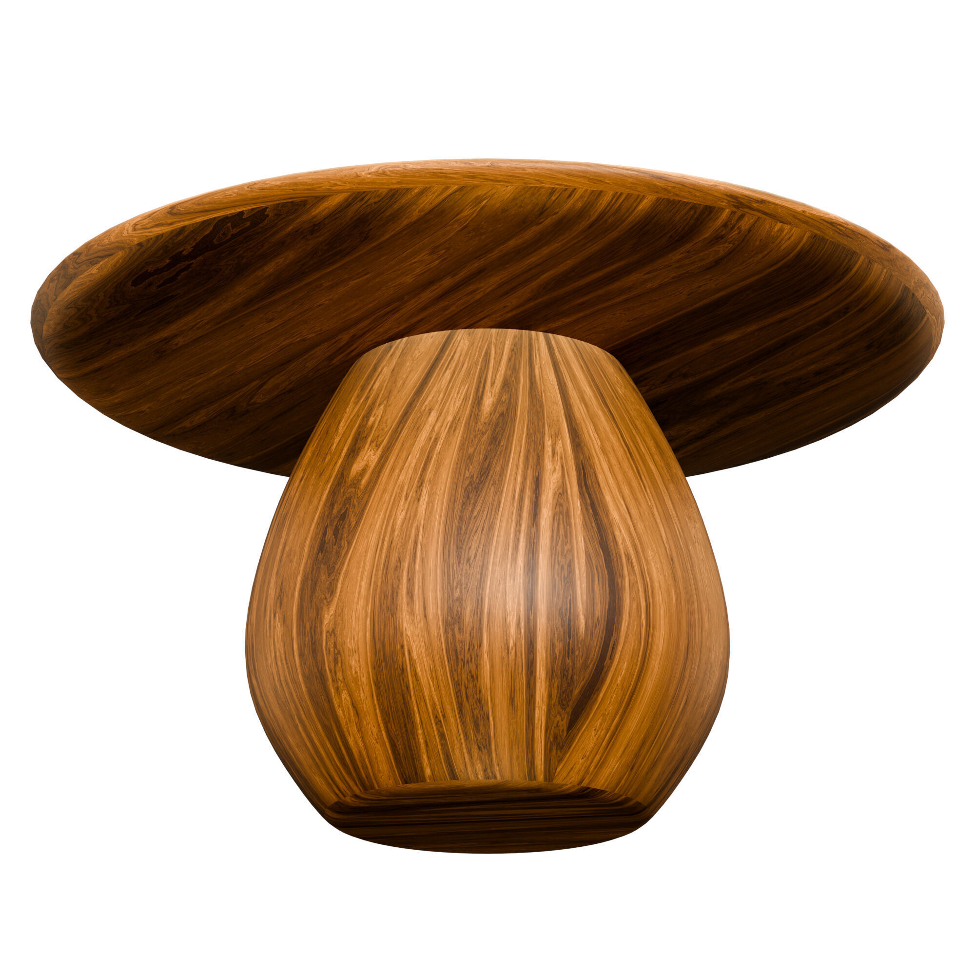 Round Wooden Coffee Table  Free low-poly 3D model_3