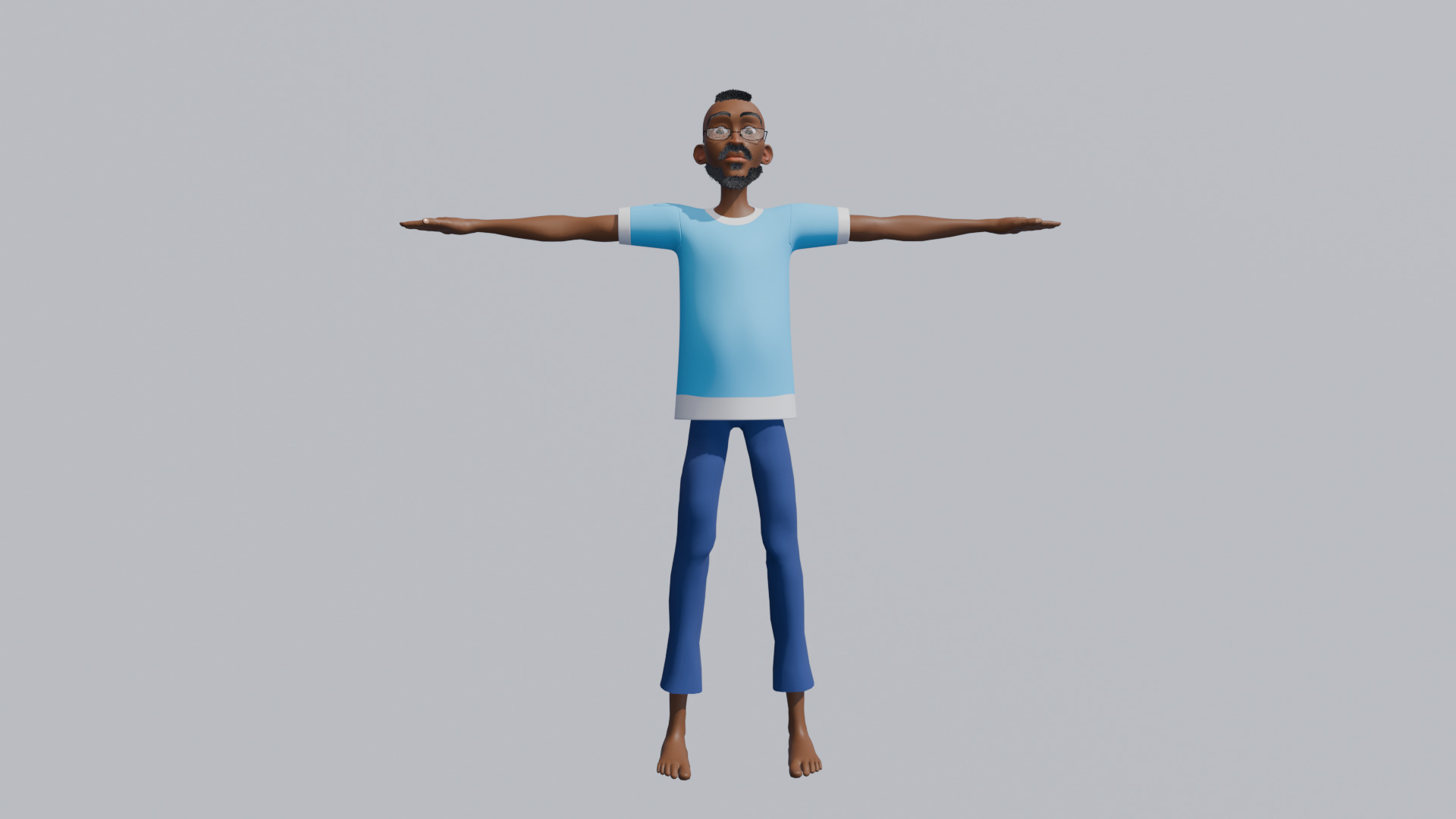 Stylized Male Rigged Character Low-poly 3D model_4
